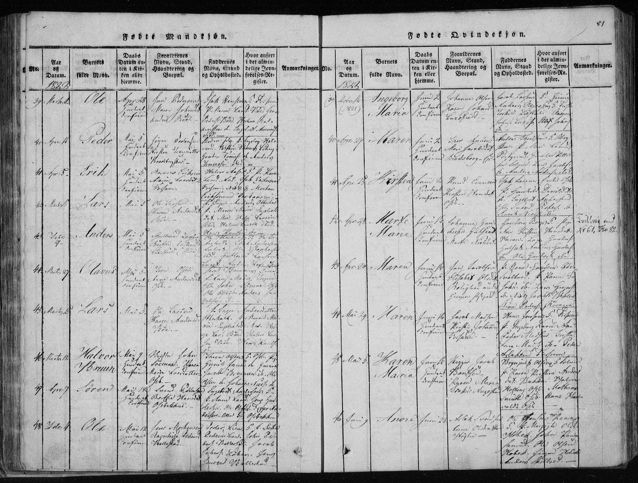 Gjerpen kirkebøker, SAKO/A-265/F/Fa/L0004: Parish register (official) no. I 4, 1814-1823, p. 81