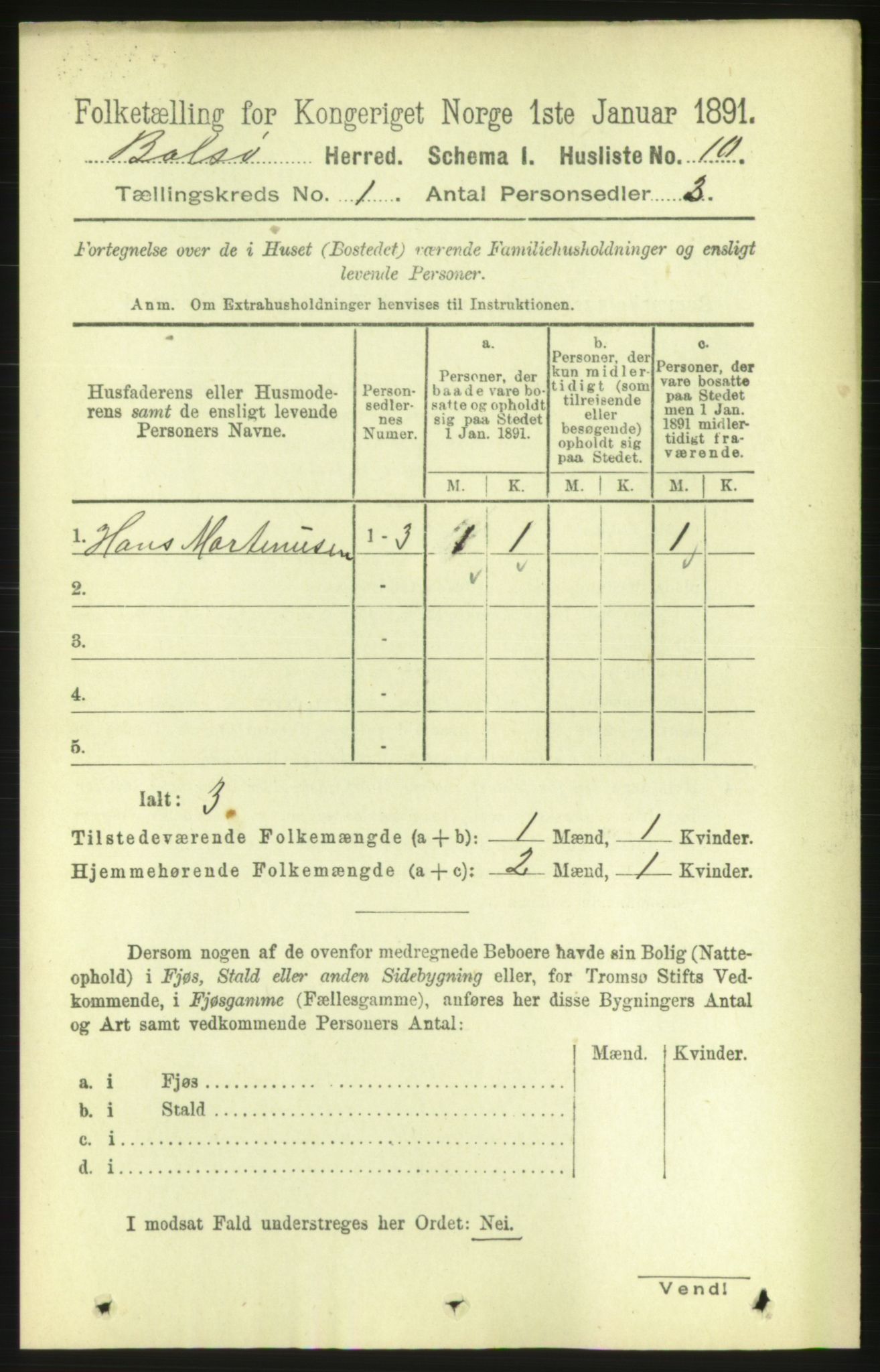 RA, 1891 census for 1544 Bolsøy, 1891, p. 41