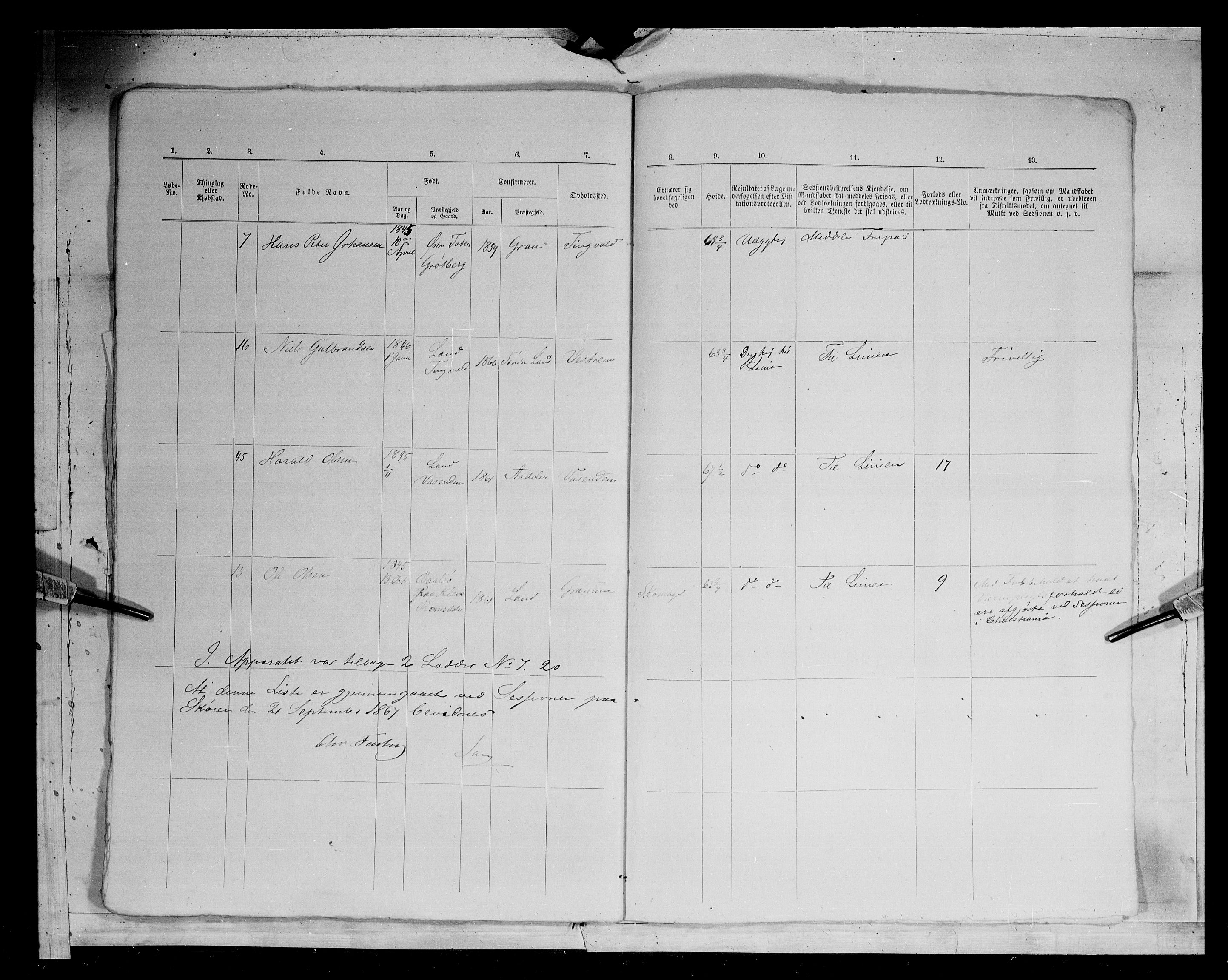 Fylkesmannen i Oppland, AV/SAH-FYO-002/1/K/Kg/L1167: Søndre og Nordre Land, Vestre Toten, 1860-1879, p. 9246