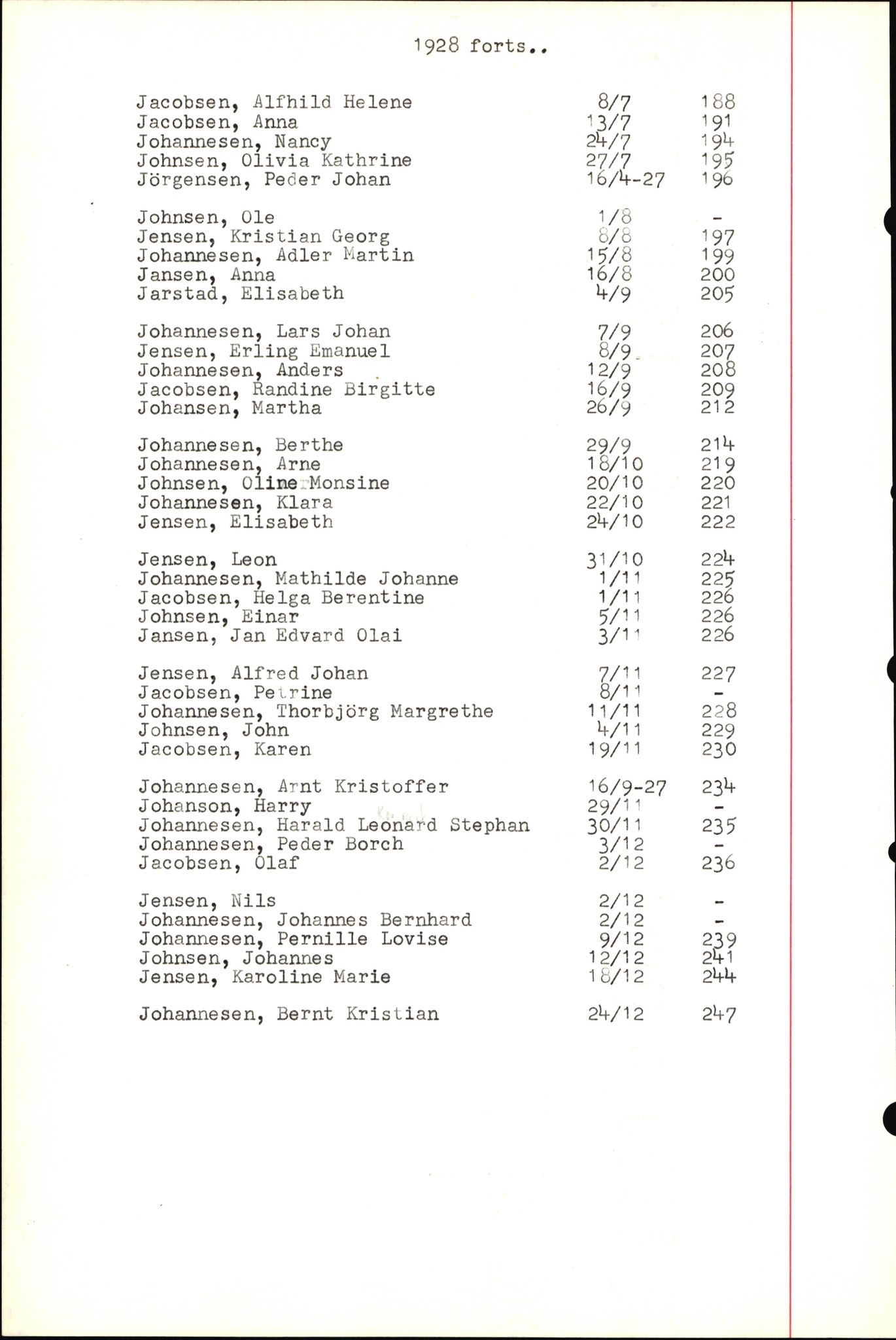 Byfogd og Byskriver i Bergen, SAB/A-3401/06/06Nb/L0004: Register til dødsfalljournaler, 1928-1941, p. 190