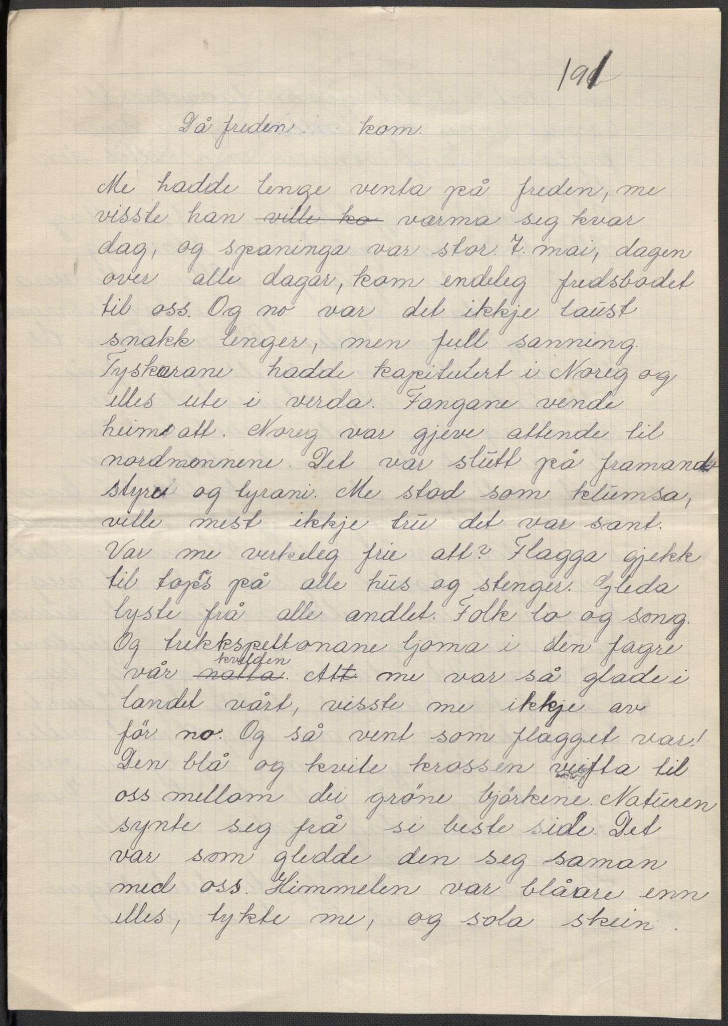 Det norske totalavholdsselskap, AV/RA-PA-0419/E/Eb/L0603: Skolestiler om krigstida (ordnet topografisk etter distrikt og skole), 1946, p. 116