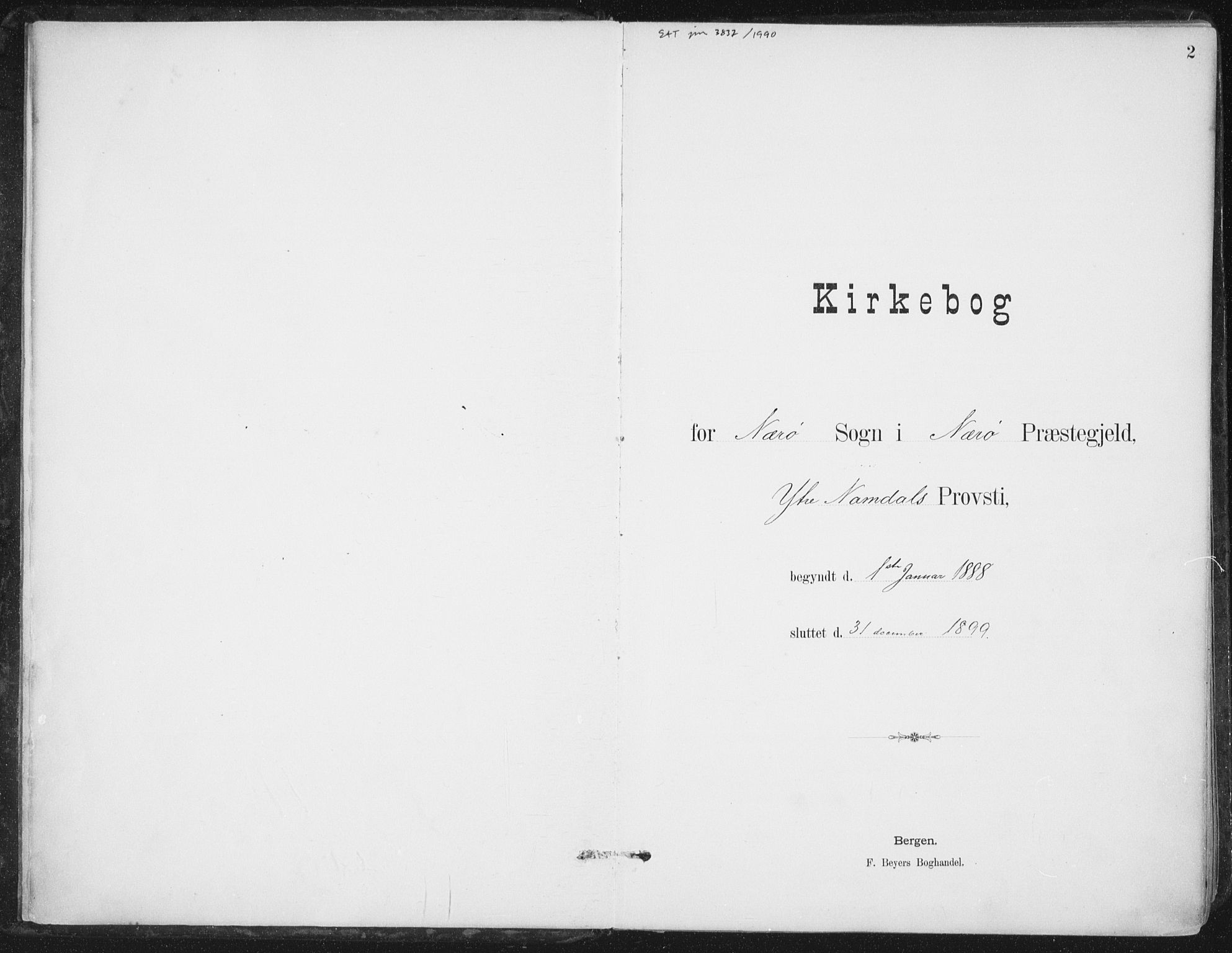 Ministerialprotokoller, klokkerbøker og fødselsregistre - Nord-Trøndelag, SAT/A-1458/784/L0673: Parish register (official) no. 784A08, 1888-1899, p. 2