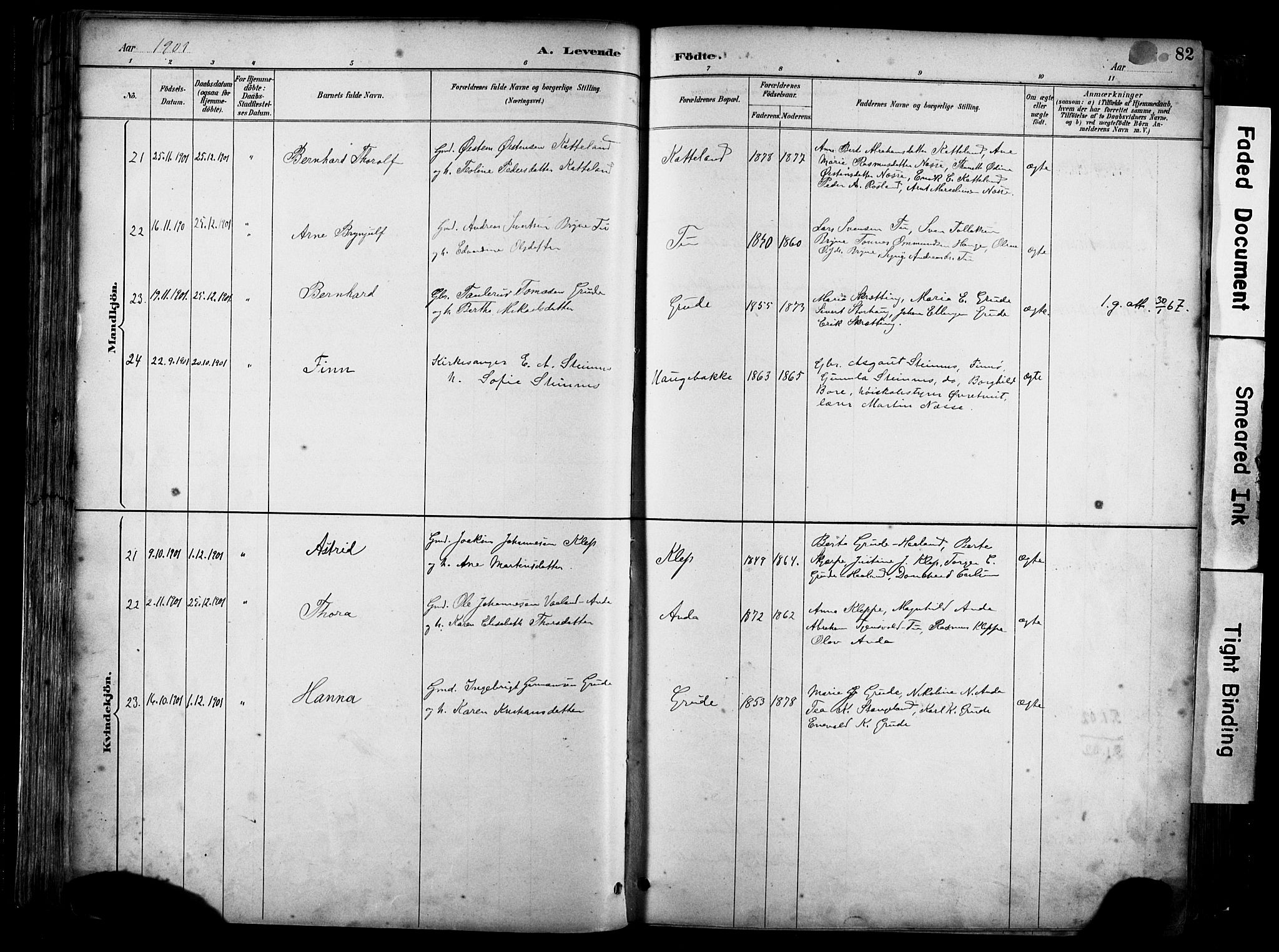 Klepp sokneprestkontor, AV/SAST-A-101803/001/3/30BA/L0009: Parish register (official) no. A 7, 1886-1915, p. 82