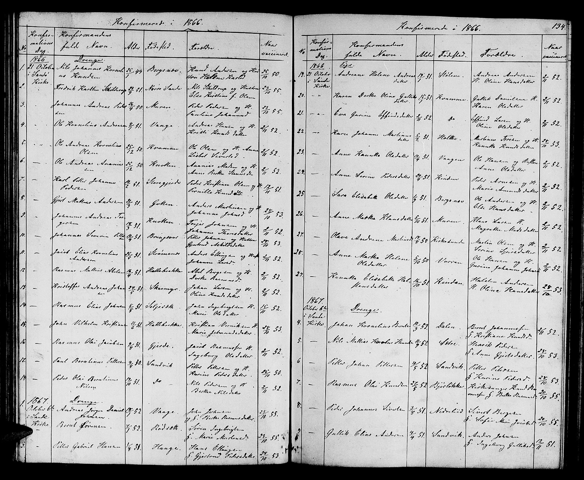 Ministerialprotokoller, klokkerbøker og fødselsregistre - Møre og Romsdal, AV/SAT-A-1454/503/L0047: Parish register (copy) no. 503C02, 1854-1884, p. 134