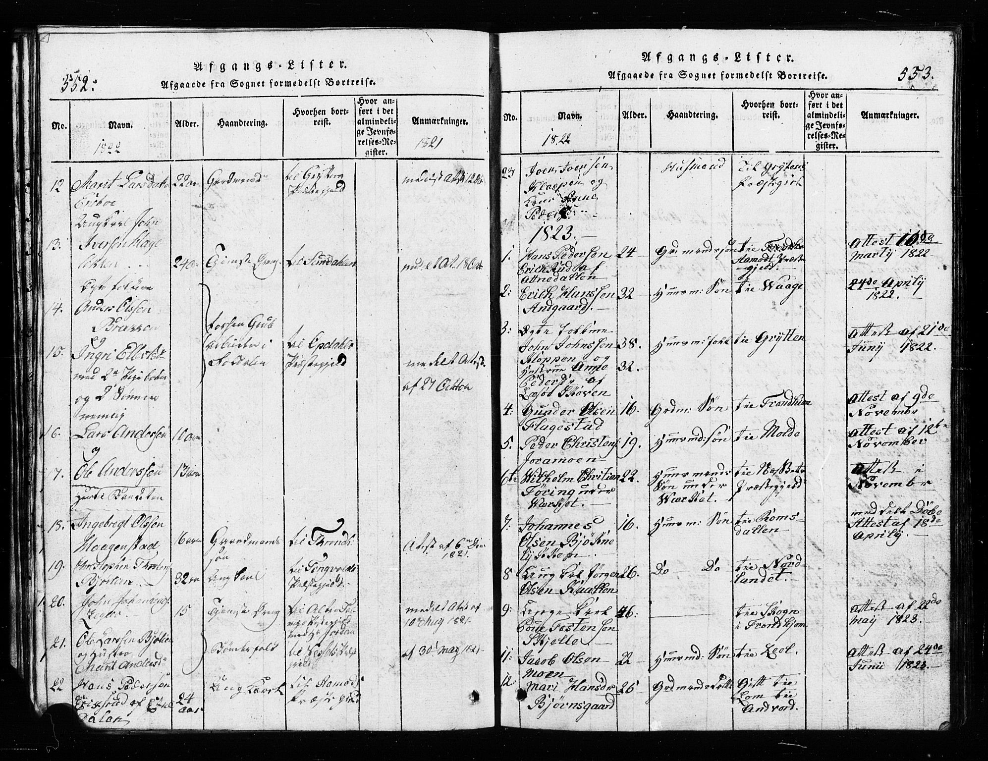 Lesja prestekontor, SAH/PREST-068/H/Ha/Hab/L0001: Parish register (copy) no. 1, 1820-1831, p. 552-553