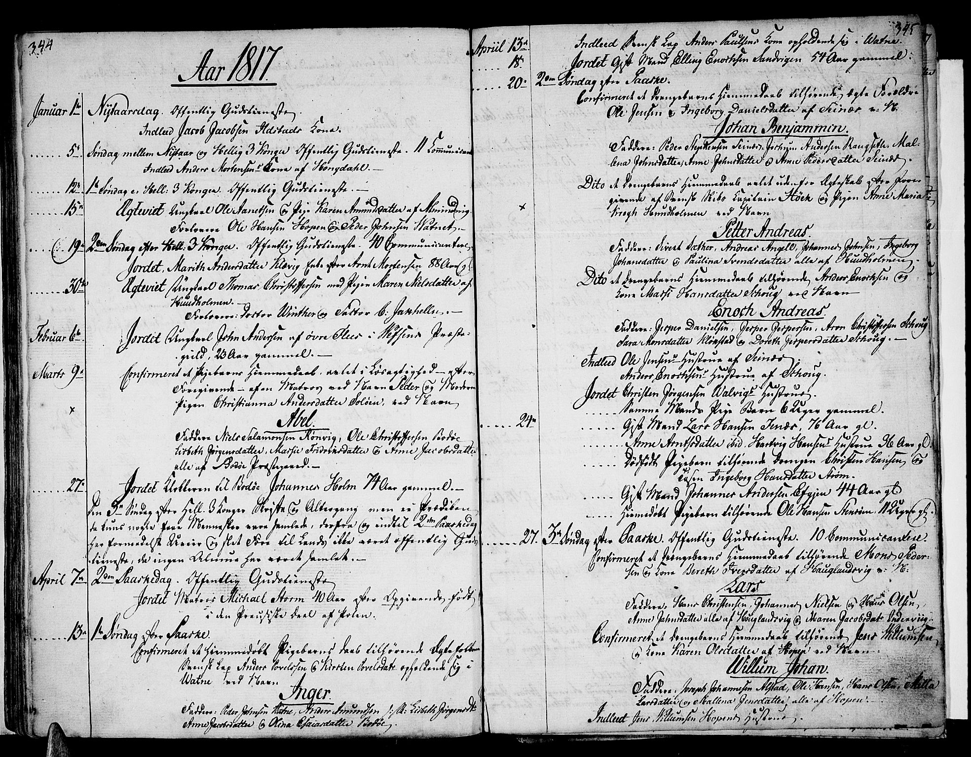 Ministerialprotokoller, klokkerbøker og fødselsregistre - Nordland, SAT/A-1459/801/L0004: Parish register (official) no. 801A04, 1796-1817, p. 344-345