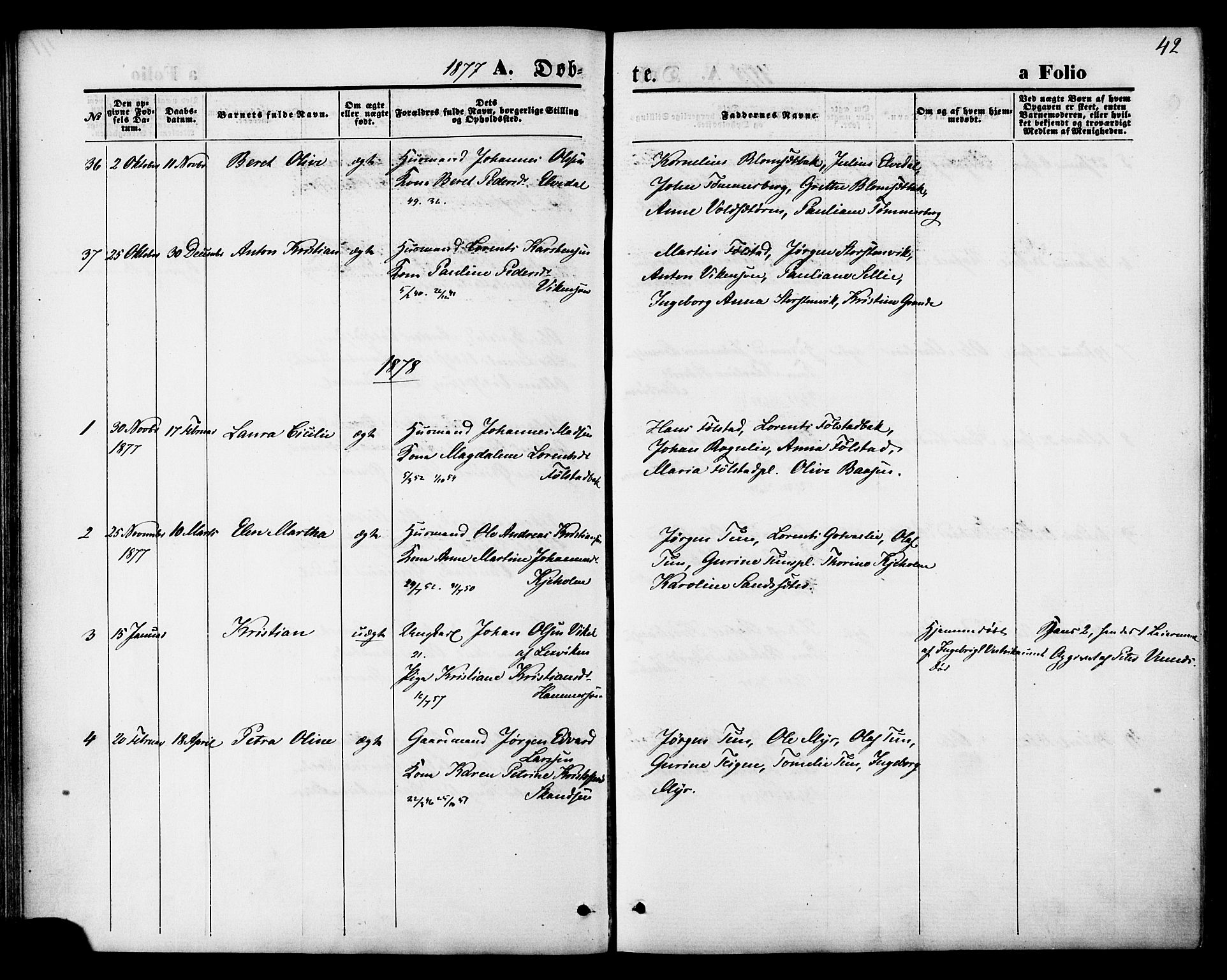 Ministerialprotokoller, klokkerbøker og fødselsregistre - Nord-Trøndelag, SAT/A-1458/744/L0419: Parish register (official) no. 744A03, 1867-1881, p. 42