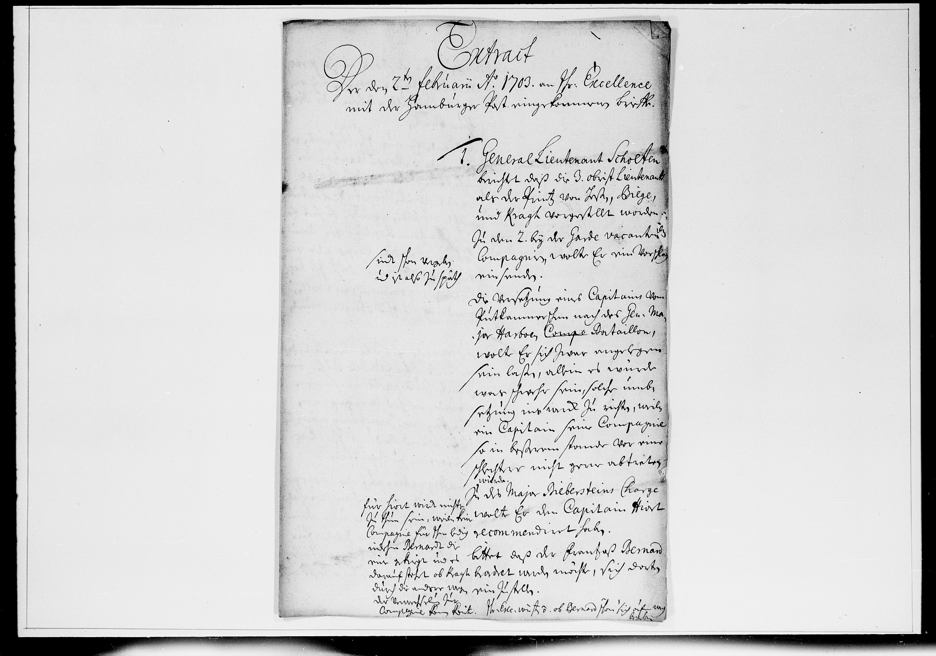Krigskollegiet, Krigskancelliet, DRA/A-0006/-/0934-0939: Refererede sager, 1703, p. 152