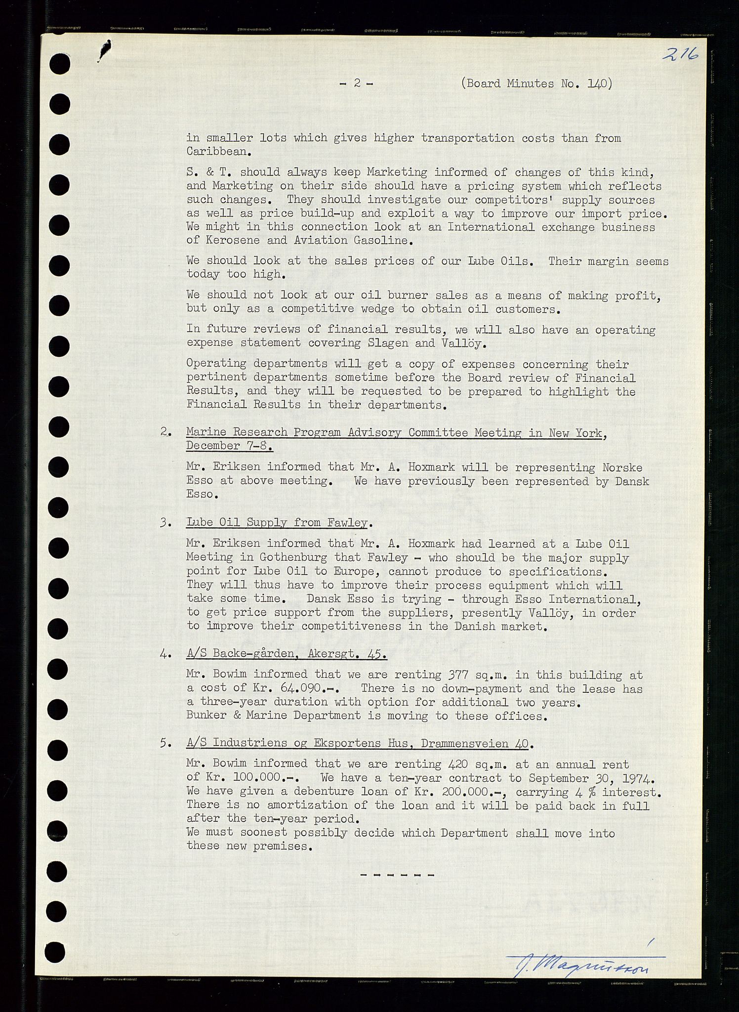 Pa 0982 - Esso Norge A/S, AV/SAST-A-100448/A/Aa/L0001/0004: Den administrerende direksjon Board minutes (styrereferater) / Den administrerende direksjon Board minutes (styrereferater), 1963-1964, p. 47