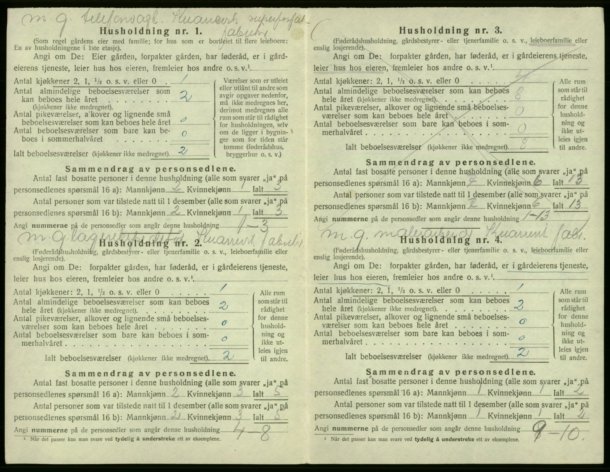 SAB, 1920 census for Fjell, 1920, p. 950