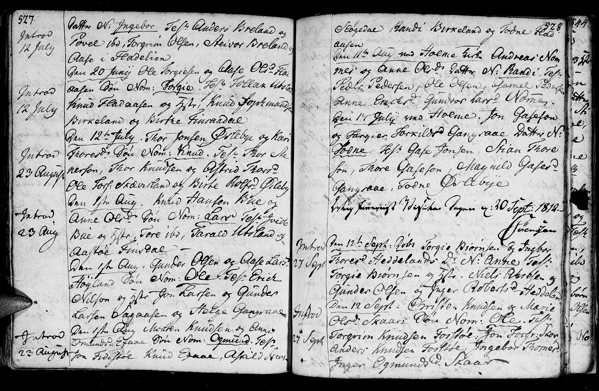 Holum sokneprestkontor, AV/SAK-1111-0022/F/Fa/Fac/L0001: Parish register (official) no. A 1, 1773-1820, p. 527-528