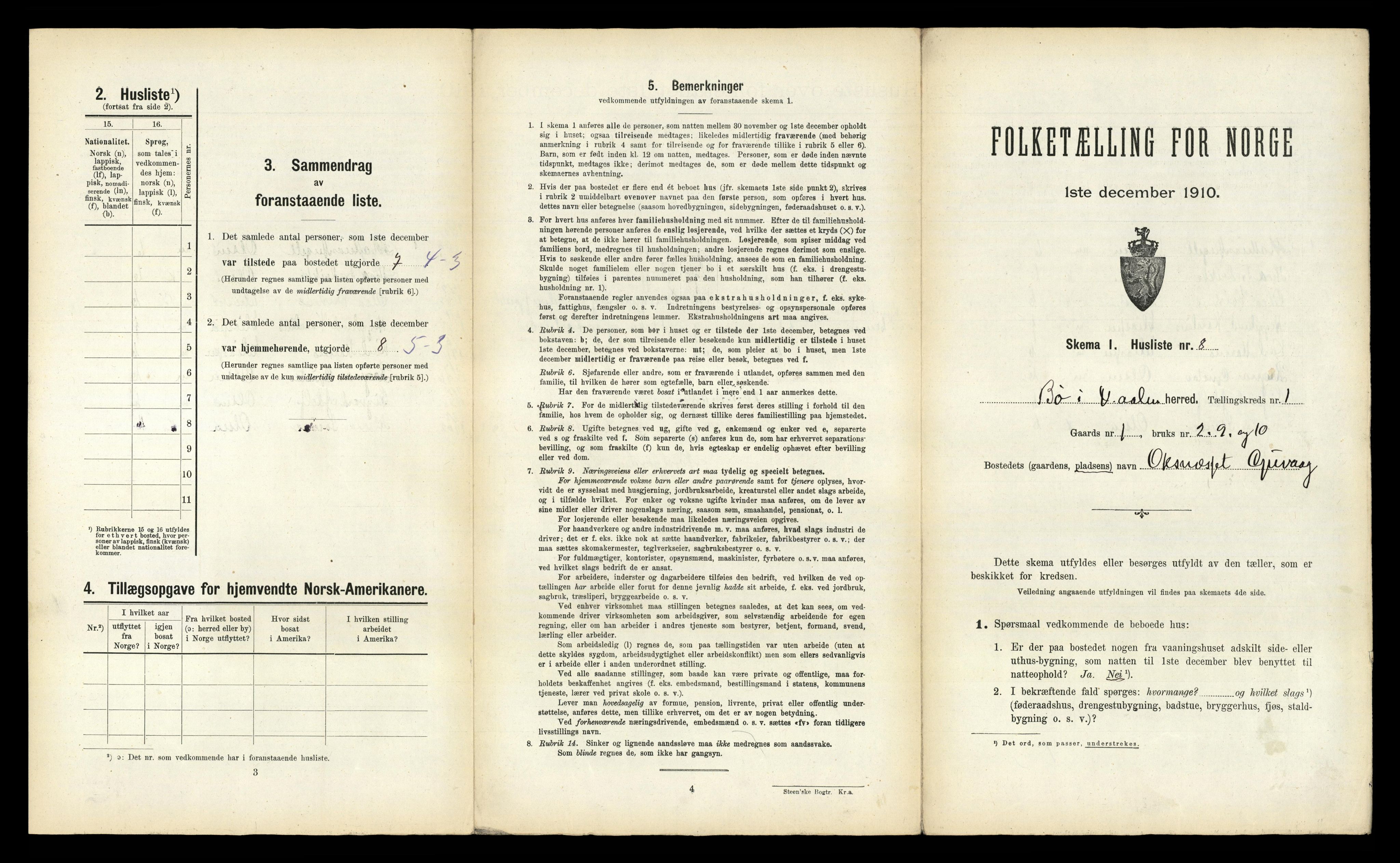 RA, 1910 census for Bø, 1910, p. 67