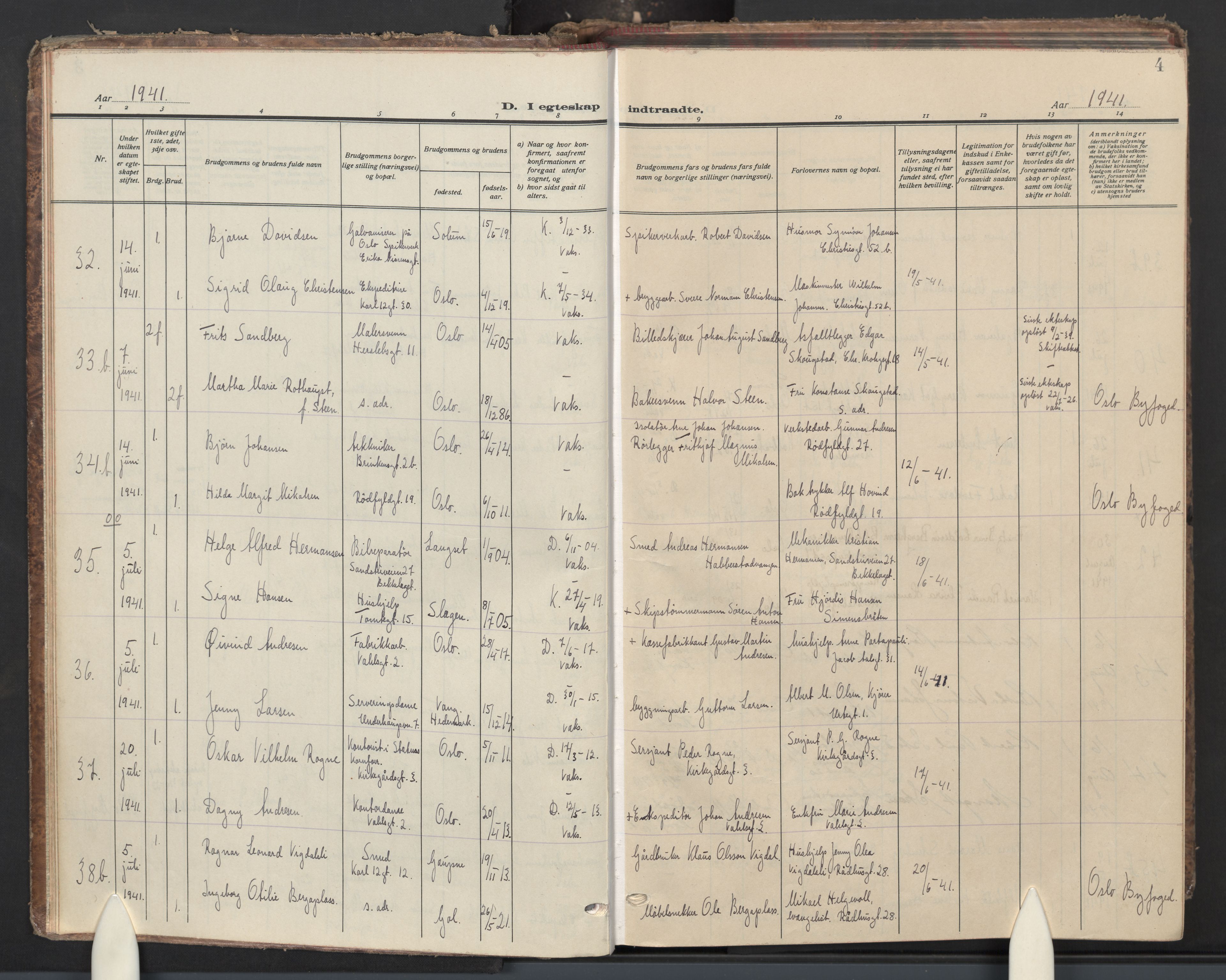 Vaterland prestekontor Kirkebøker, AV/SAO-A-10880/F/Fa/L0005: Parish register (official) no. 5, 1936-1959, p. 4