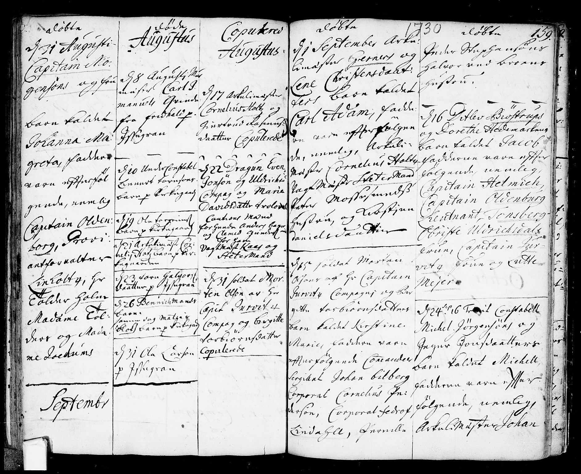 Fredrikstad prestekontor Kirkebøker, AV/SAO-A-11082/F/Fa/L0001: Parish register (official) no. 1, 1717-1731, p. 159