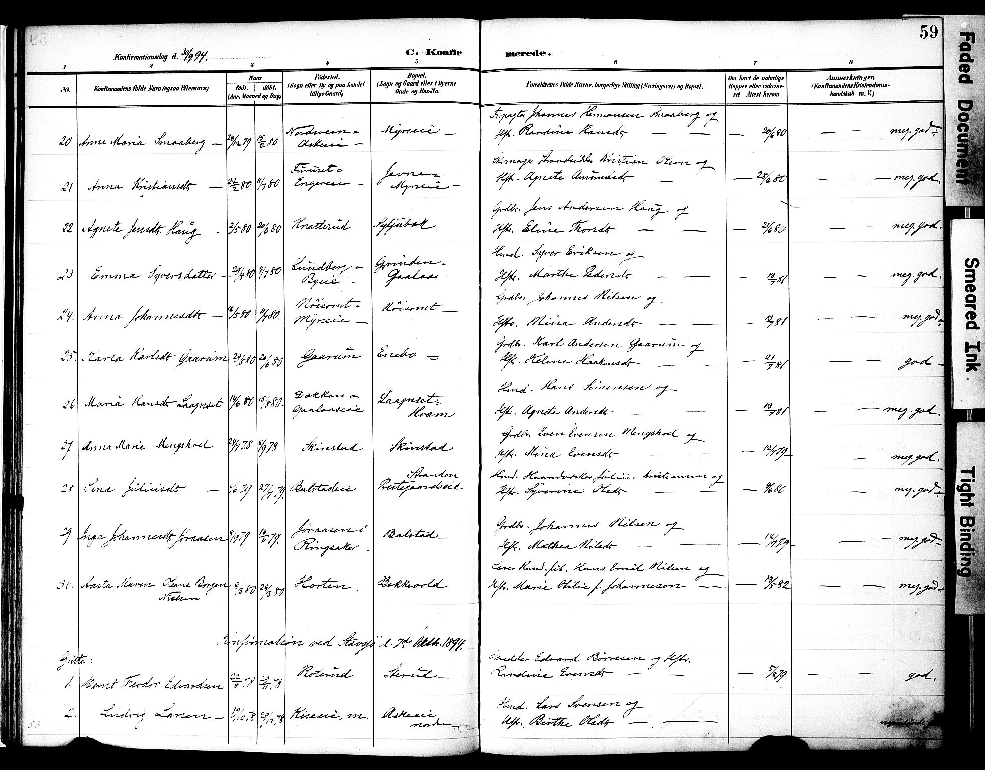 Nes prestekontor, Hedmark, AV/SAH-PREST-020/K/Ka/L0010: Parish register (official) no. 10, 1887-1905, p. 59