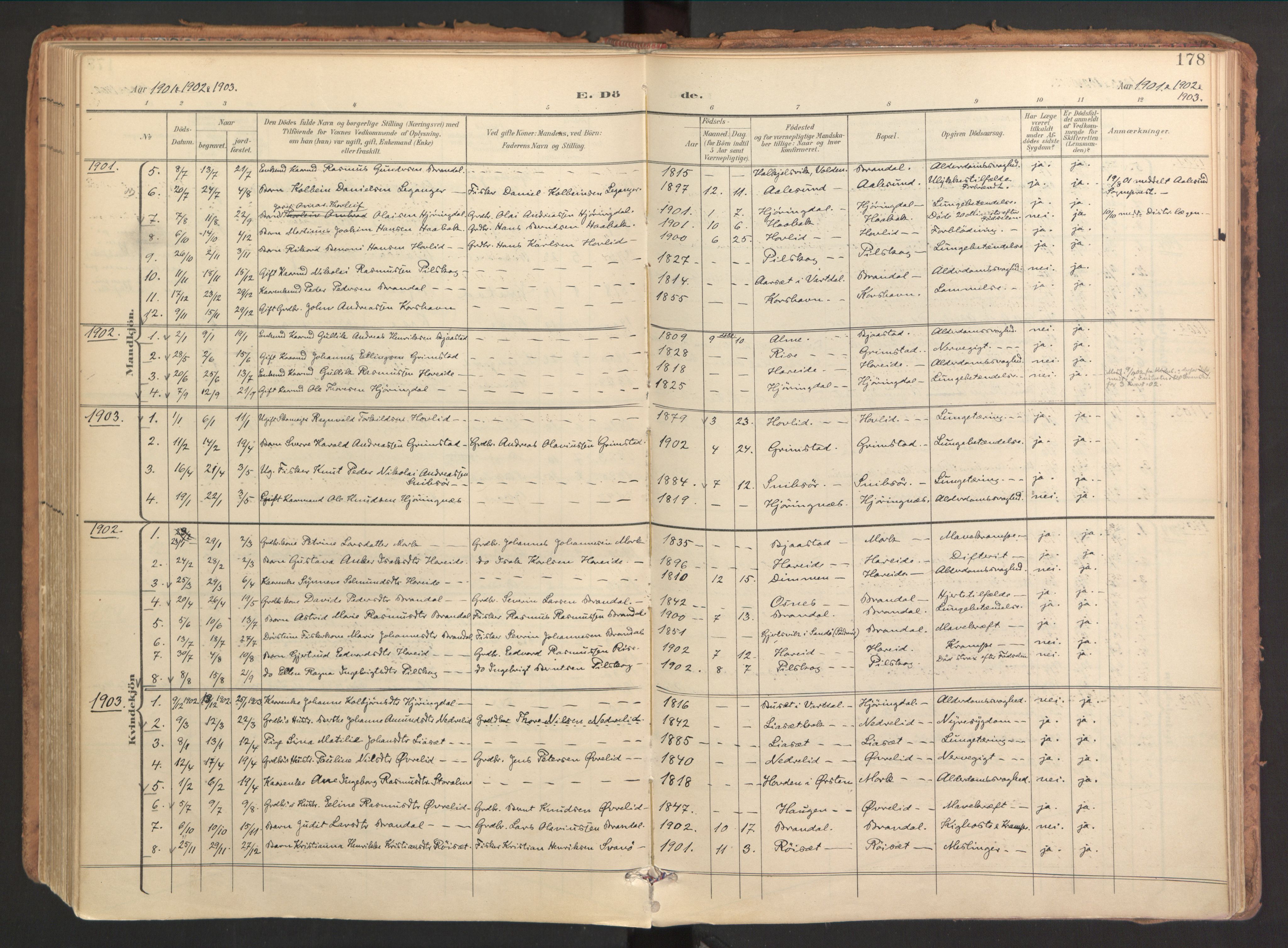 Ministerialprotokoller, klokkerbøker og fødselsregistre - Møre og Romsdal, SAT/A-1454/510/L0123: Parish register (official) no. 510A03, 1898-1922, p. 178