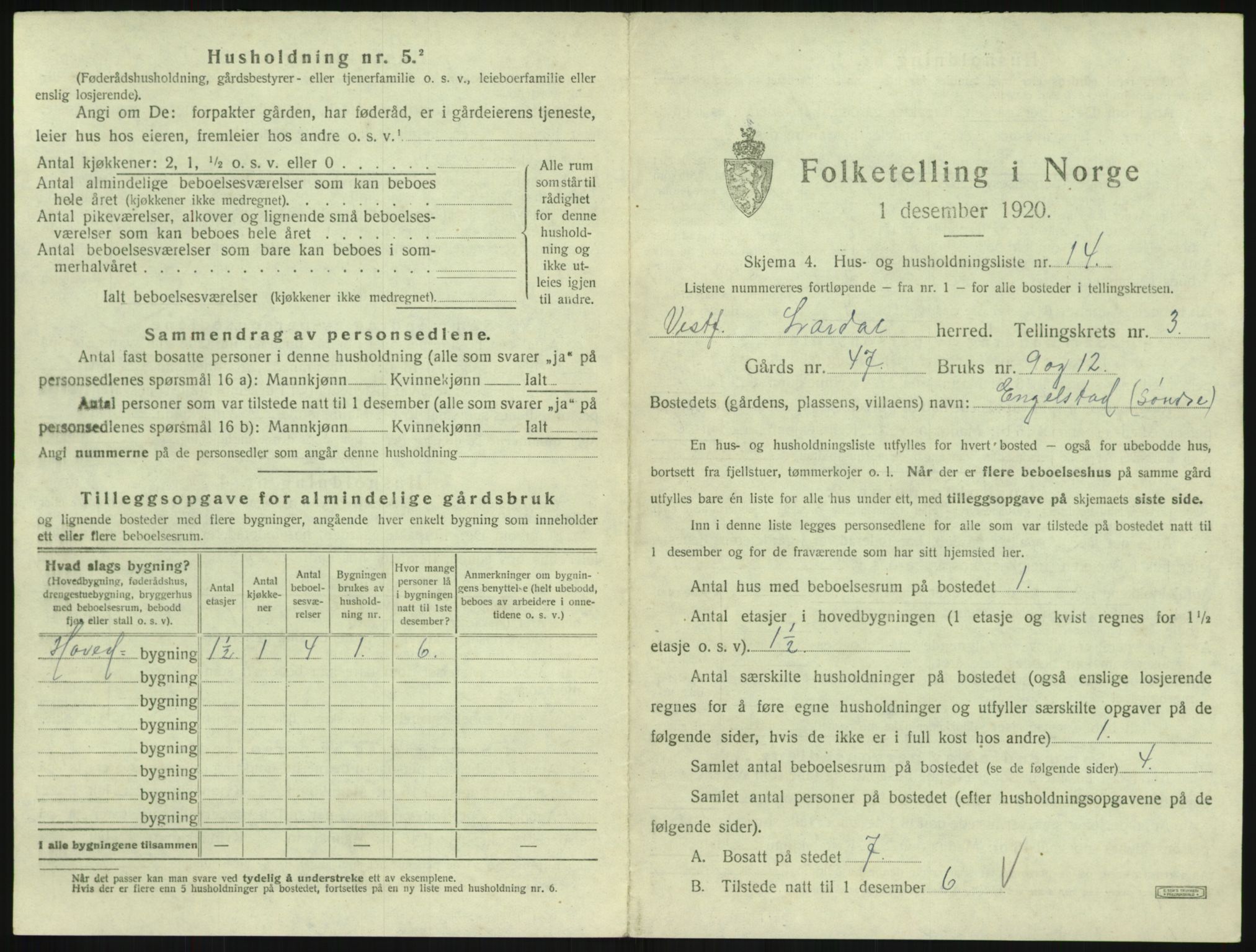 SAKO, 1920 census for Lardal, 1920, p. 343