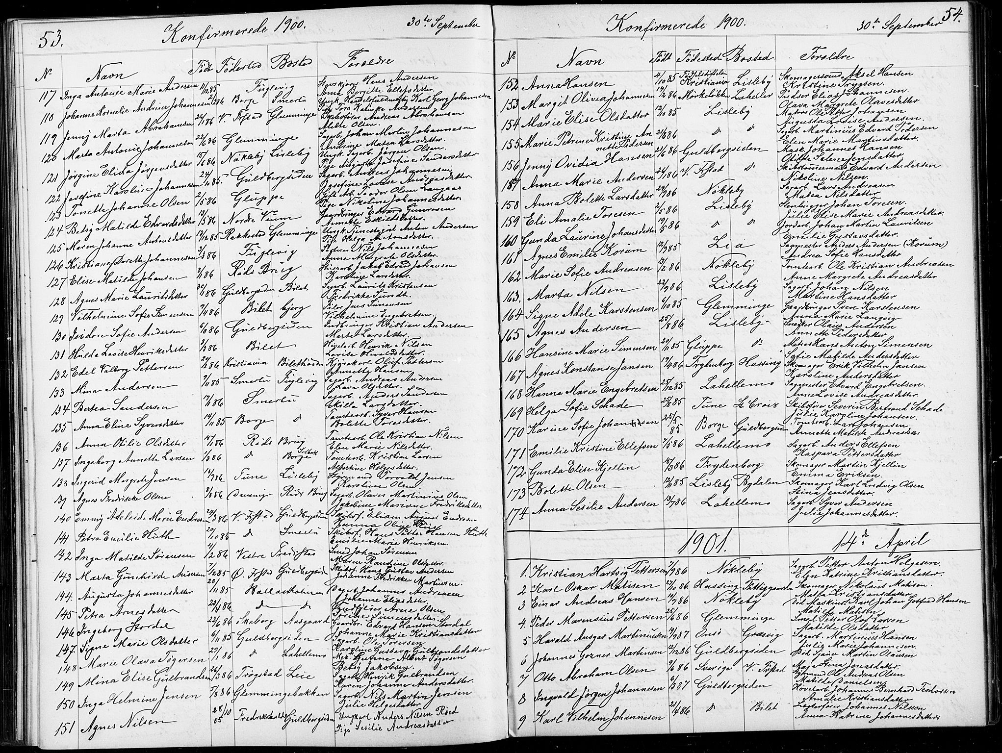 Glemmen prestekontor Kirkebøker, SAO/A-10908/G/Ga/L0006: Parish register (copy) no. 6, 1894-1908, p. 53-54