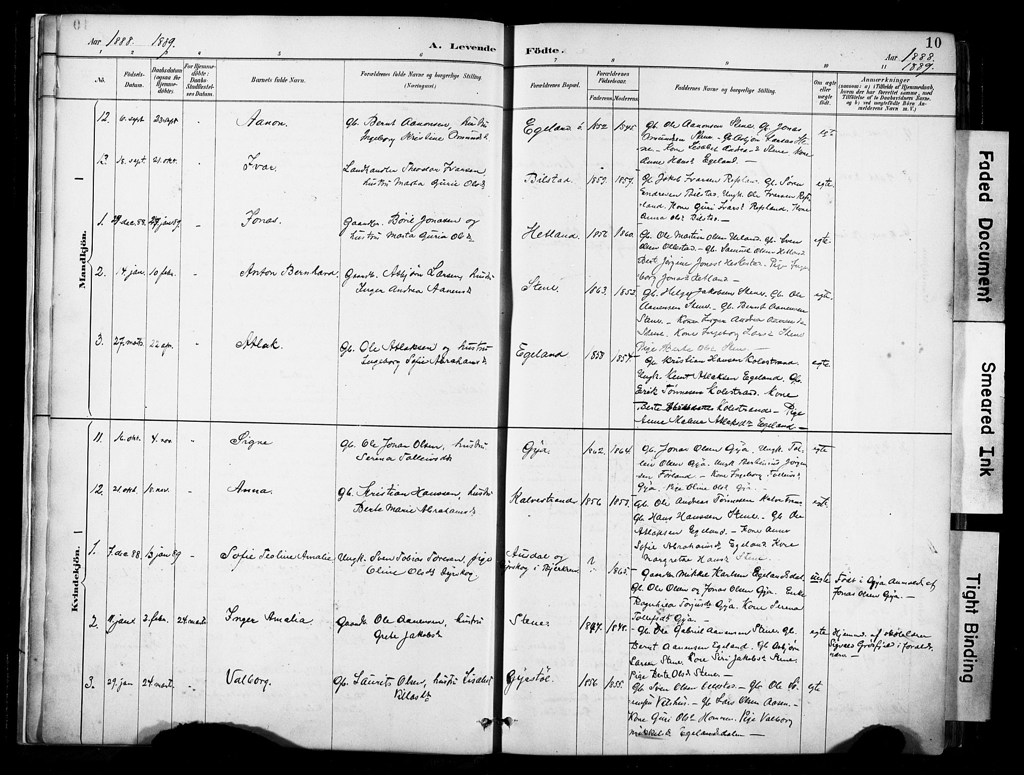 Lund sokneprestkontor, AV/SAST-A-101809/S06/L0012: Parish register (official) no. A 11, 1887-1921, p. 10