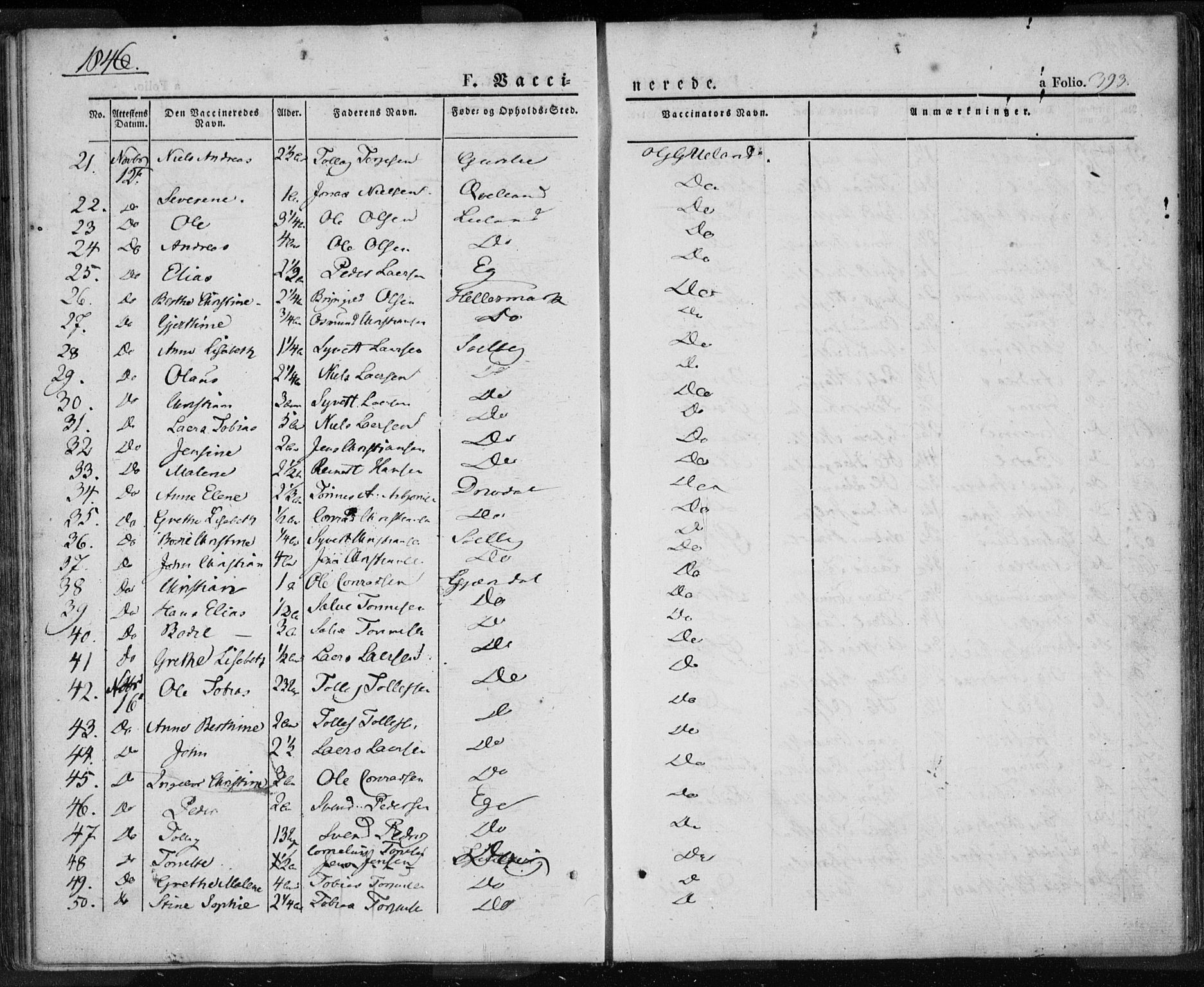 Lund sokneprestkontor, SAST/A-101809/S06/L0008: Parish register (official) no. A 7.2, 1833-1854, p. 393