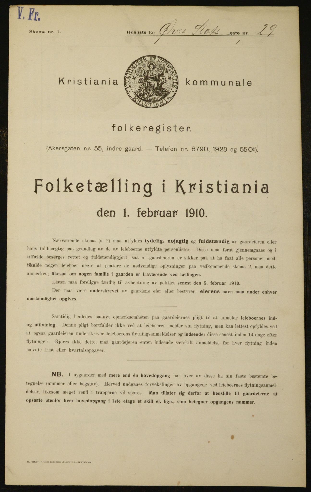 OBA, Municipal Census 1910 for Kristiania, 1910, p. 123256