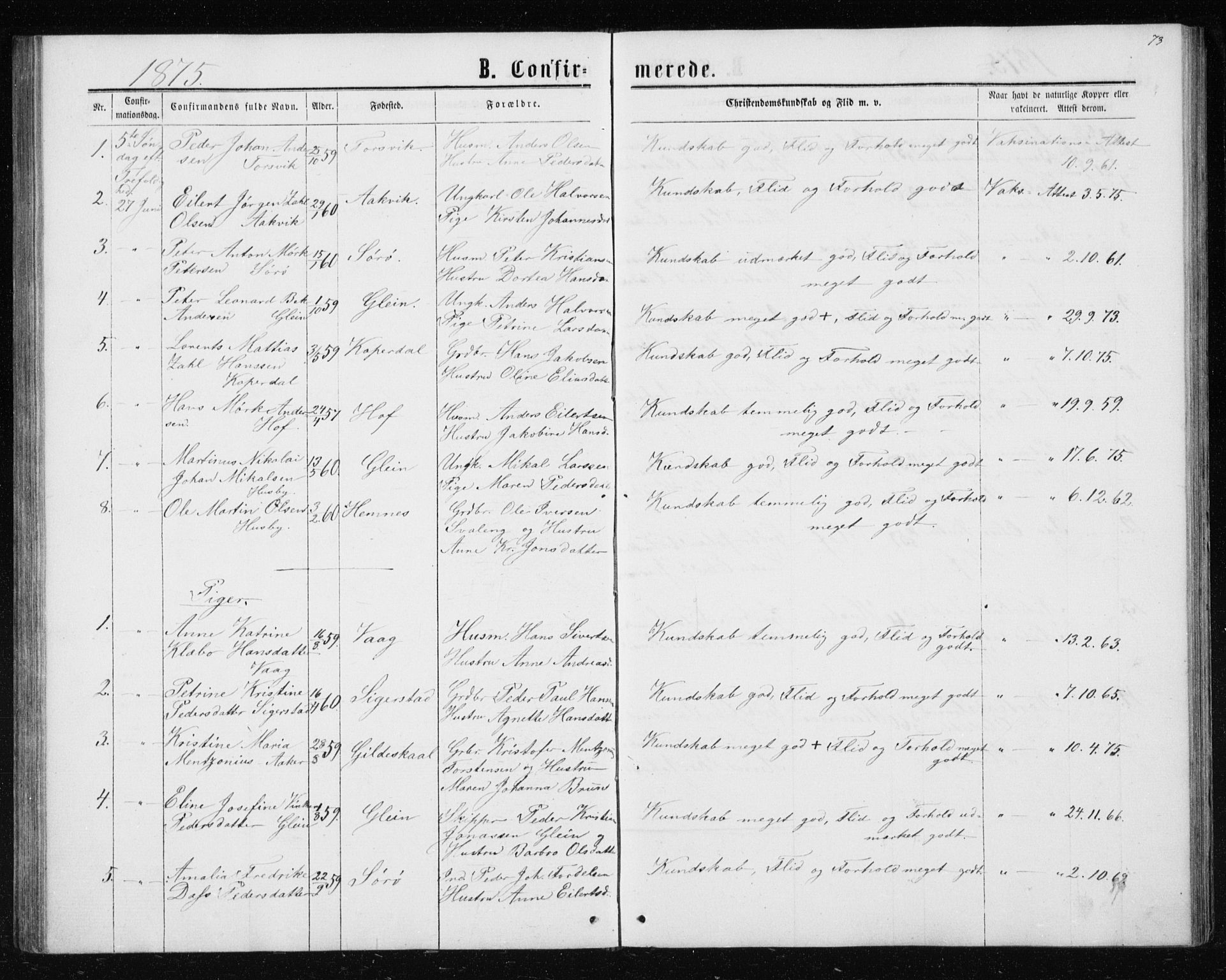 Ministerialprotokoller, klokkerbøker og fødselsregistre - Nordland, AV/SAT-A-1459/835/L0531: Parish register (copy) no. 835C03, 1865-1877, p. 73