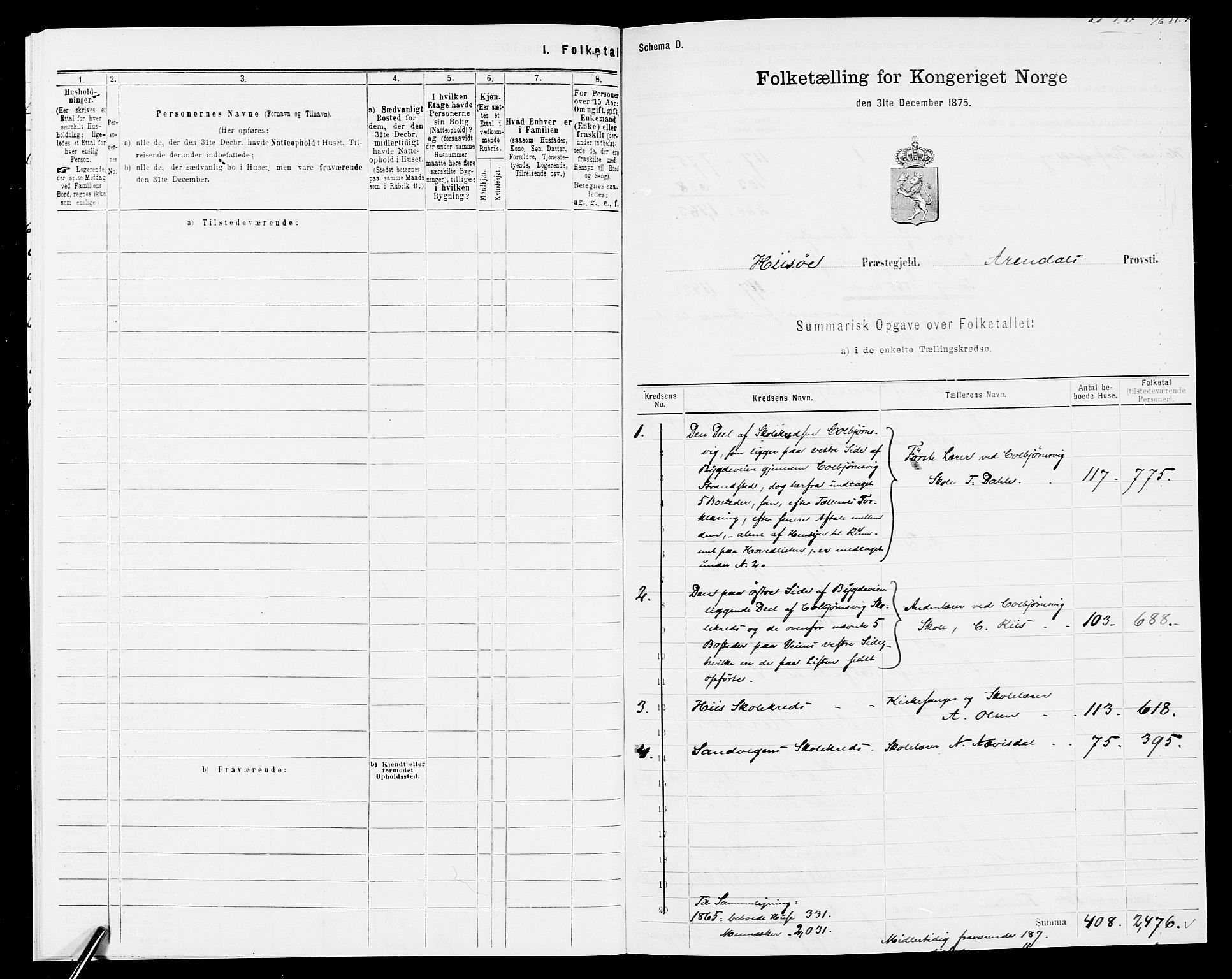 SAK, 1875 census for 0922P Hisøy, 1875, p. 34