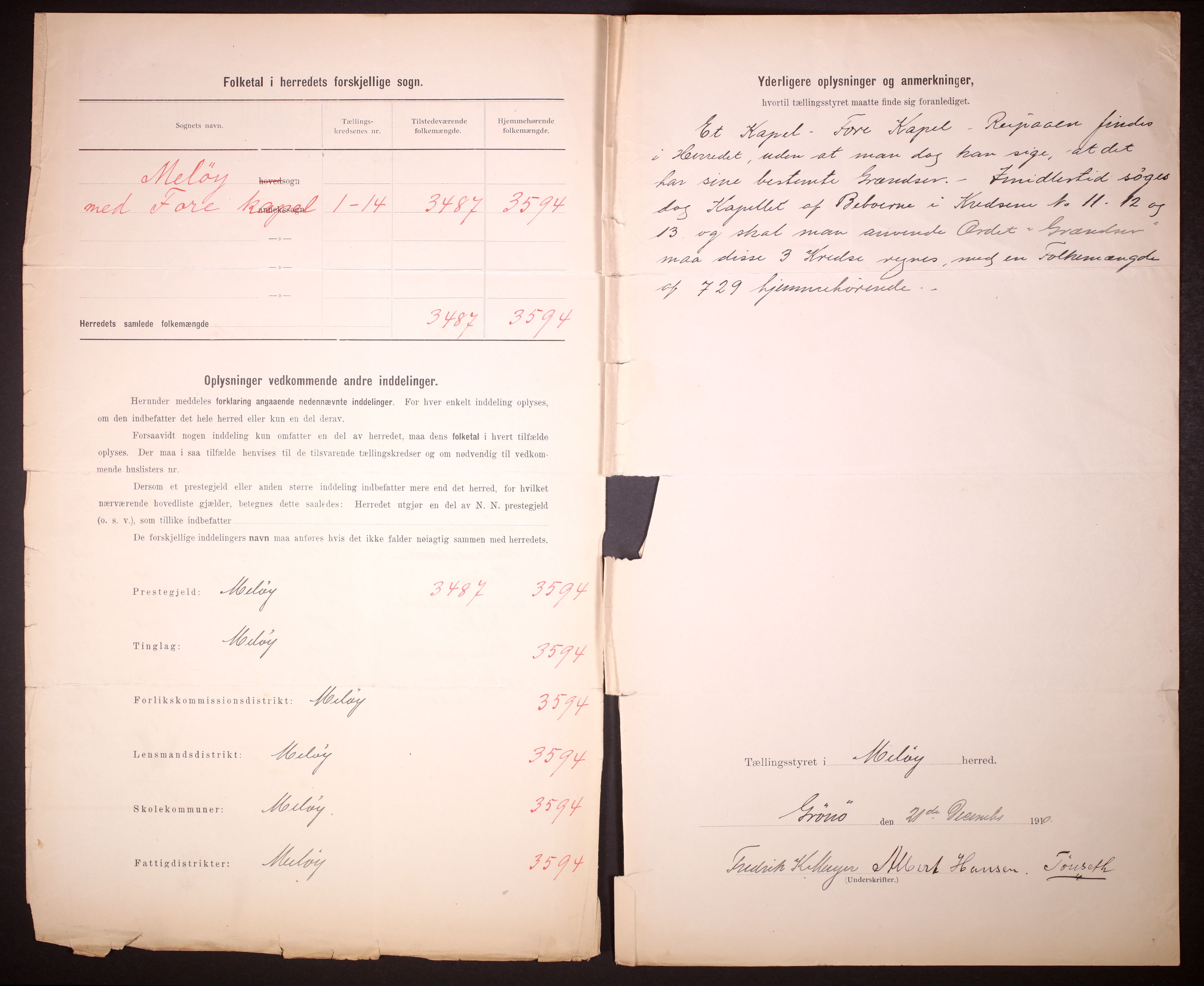 RA, 1910 census for Meløy, 1910, p. 3