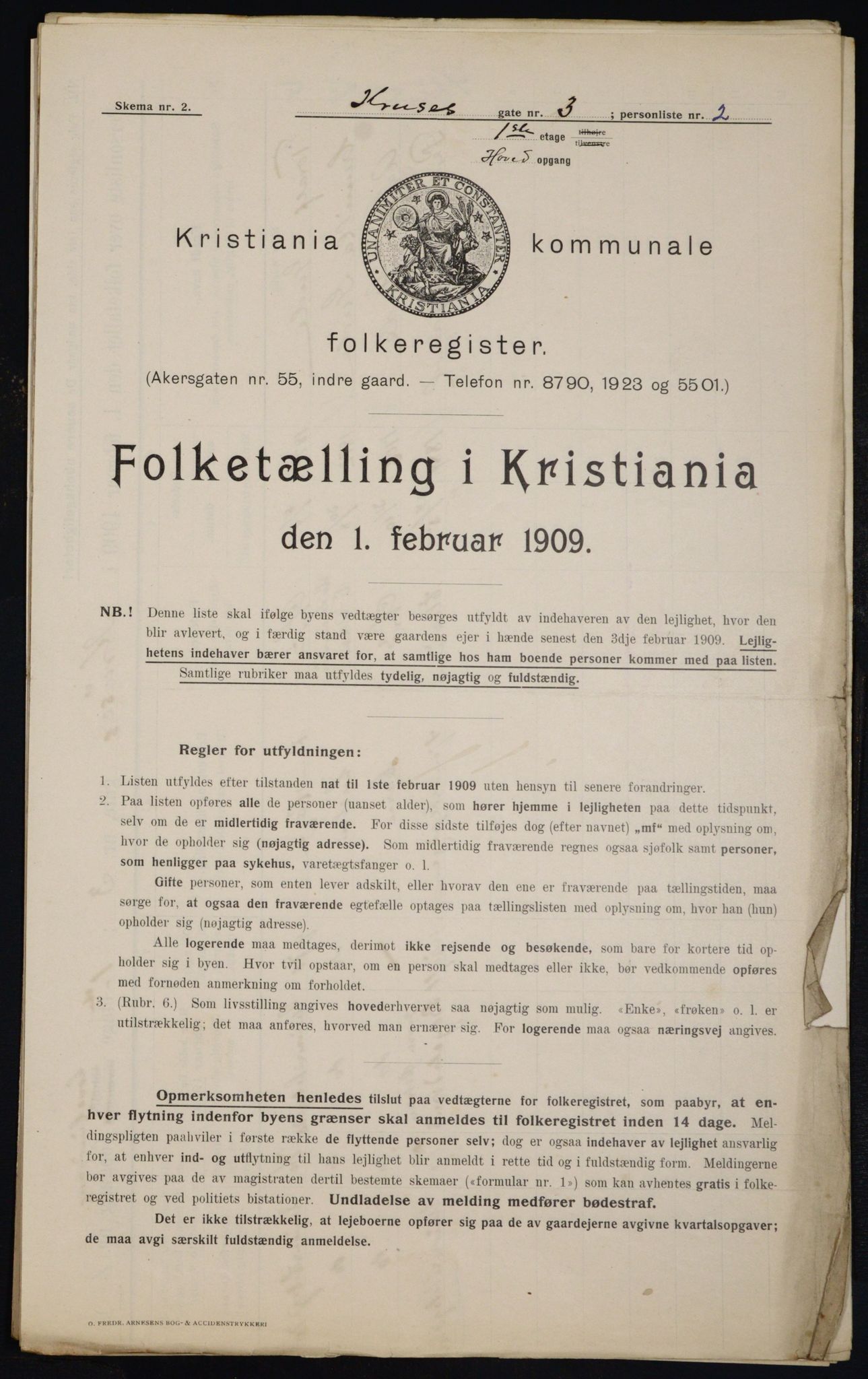 OBA, Municipal Census 1909 for Kristiania, 1909, p. 50397