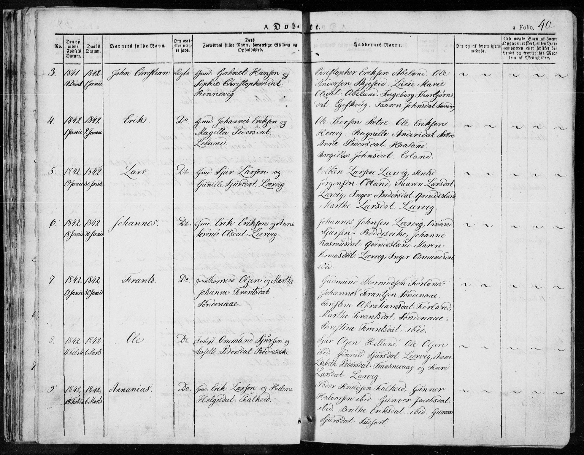 Tysvær sokneprestkontor, AV/SAST-A -101864/H/Ha/Haa/L0001: Parish register (official) no. A 1.1, 1831-1856, p. 40