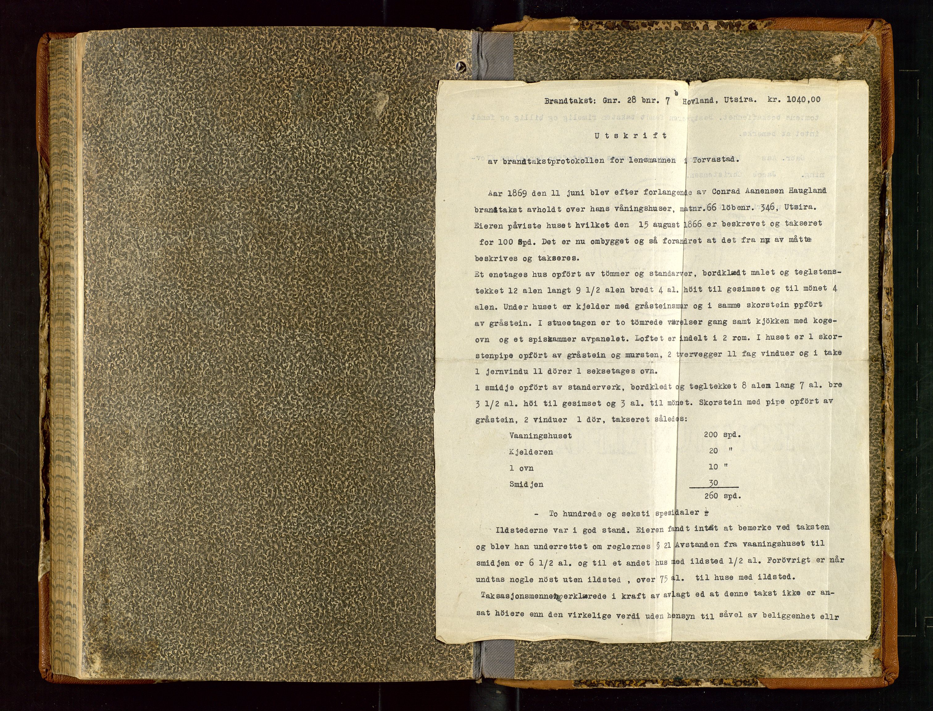 Torvestad lensmannskontor, SAST/A-100307/1/Gob/L0005: "Brandtaxationsprotokol for Torvestad Lensmannsdistrikt", 1915-1928