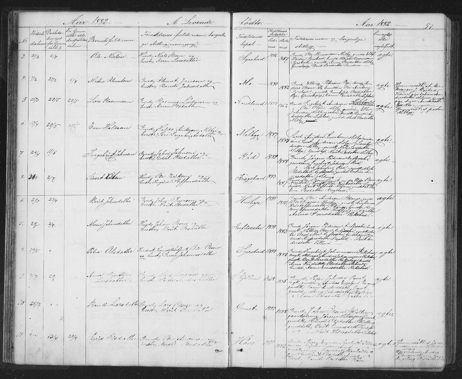 Ministerialprotokoller, klokkerbøker og fødselsregistre - Sør-Trøndelag, SAT/A-1456/667/L0798: Parish register (copy) no. 667C03, 1867-1929, p. 51