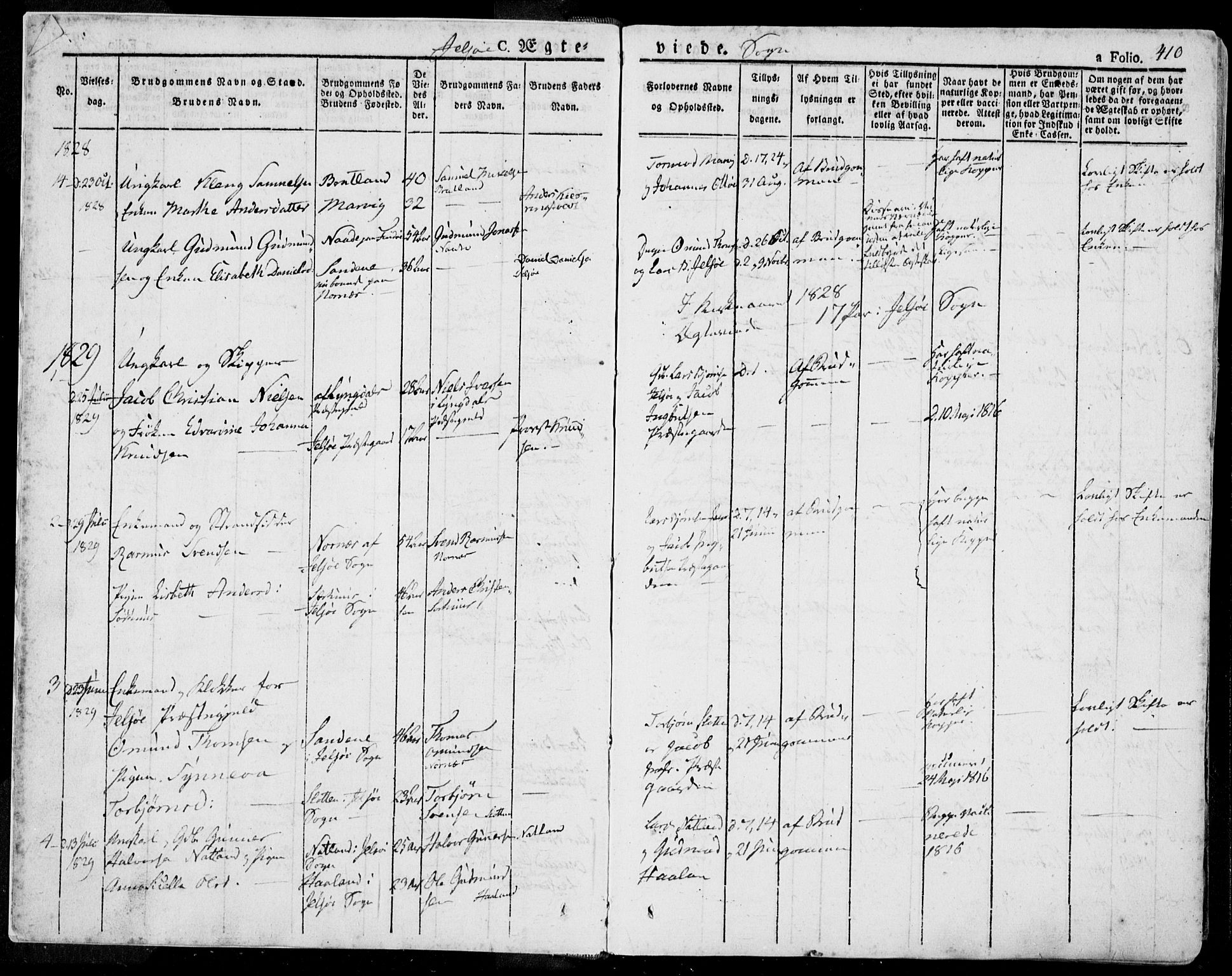 Jelsa sokneprestkontor, SAST/A-101842/01/IV: Parish register (official) no. A 6.2, 1828-1853, p. 410