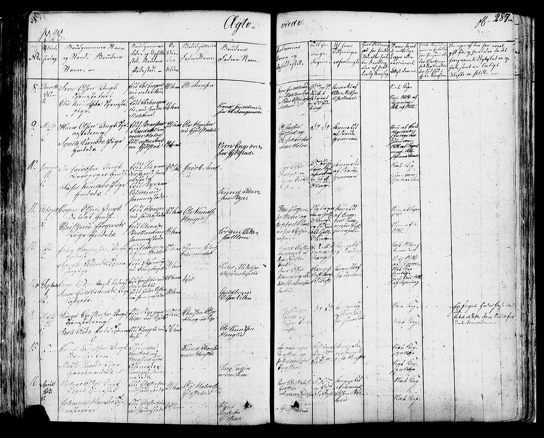 Ringsaker prestekontor, AV/SAH-PREST-014/K/Ka/L0007: Parish register (official) no. 7A, 1826-1837, p. 287