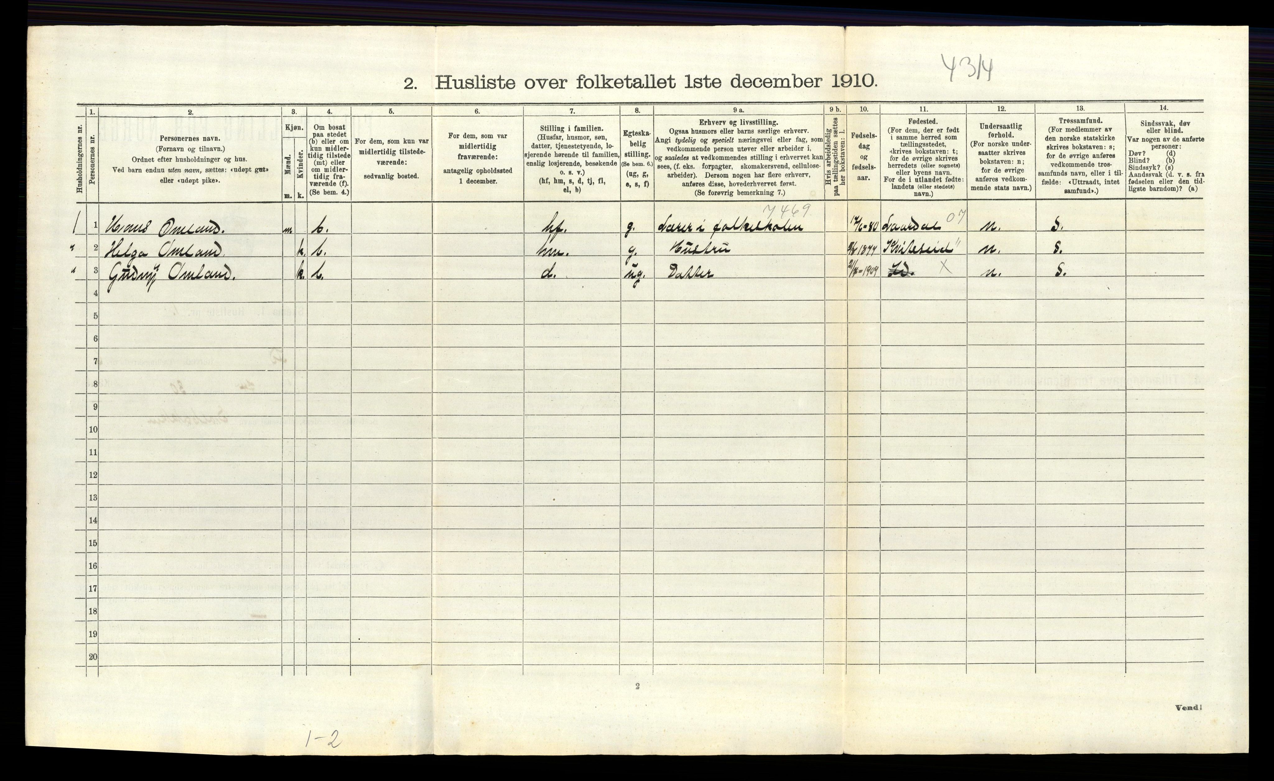 RA, 1910 census for Idd, 1910, p. 1069