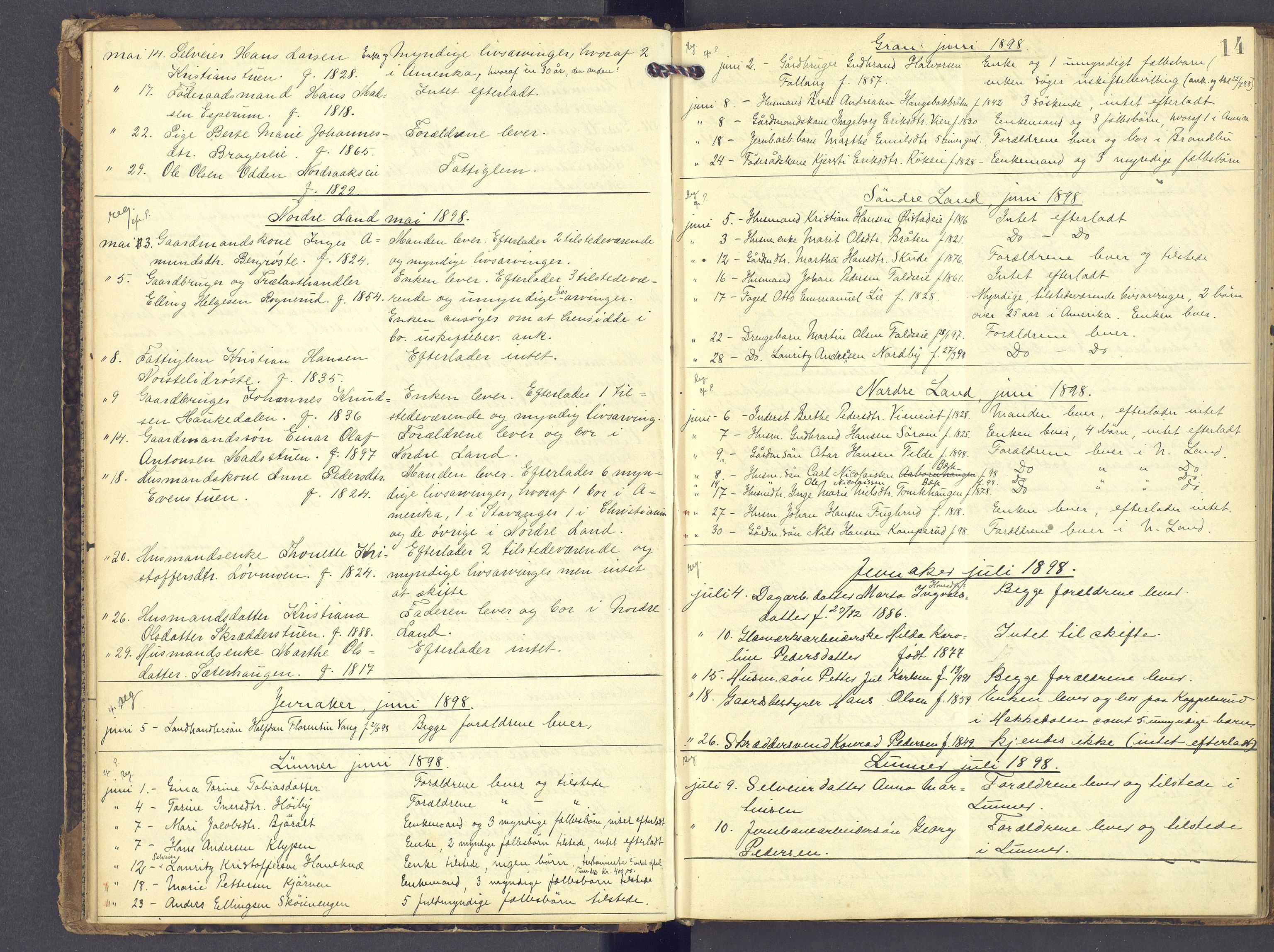 Hadeland og Land tingrett, AV/SAH-TING-010/J/Jg/L0007: Dødsfallsprotokoll, 1896-1907, p. 13b-14a