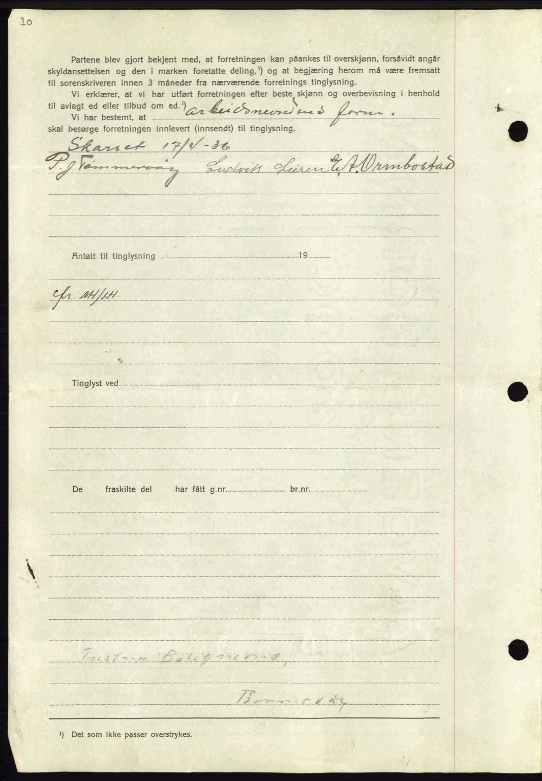Nordmøre sorenskriveri, AV/SAT-A-4132/1/2/2Ca: Mortgage book no. A82, 1937-1938, Diary no: : 2023/1937