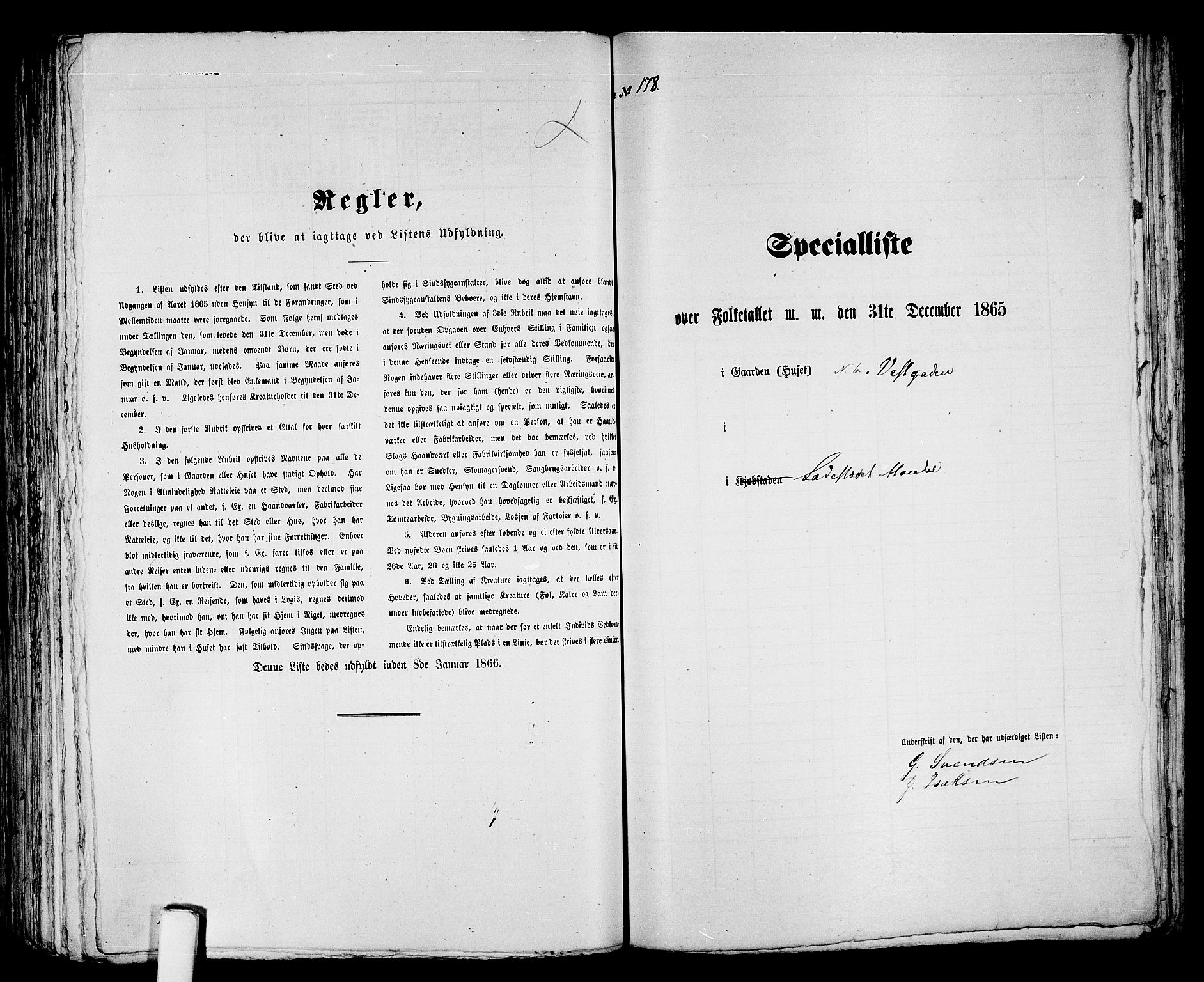 RA, 1865 census for Mandal/Mandal, 1865, p. 358