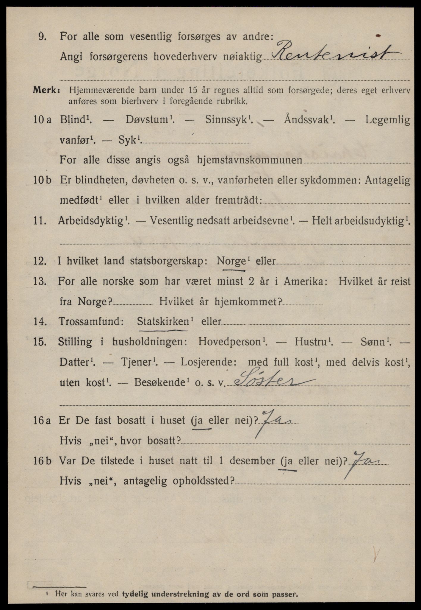 SAT, 1920 census for Kristiansund, 1920, p. 14078