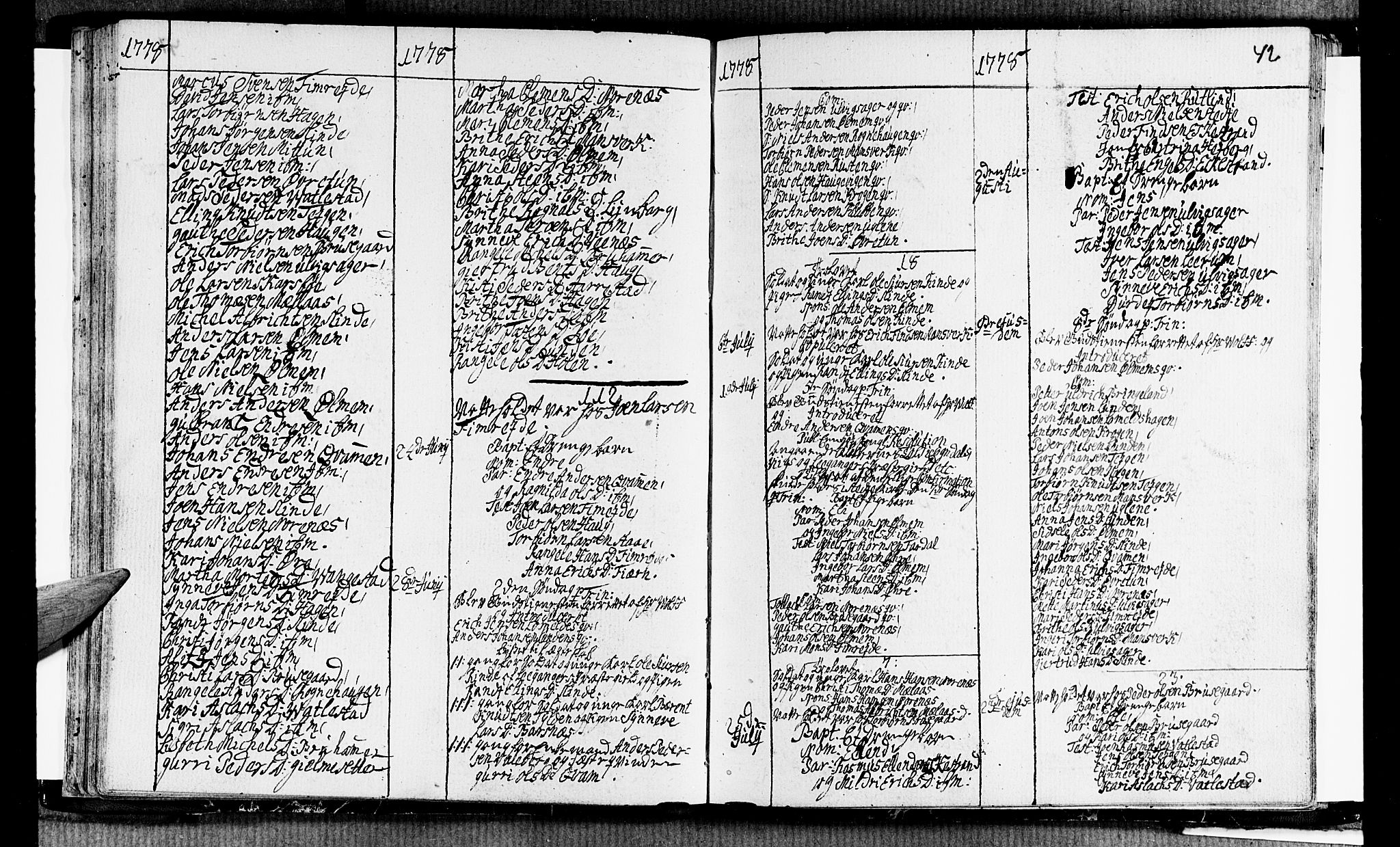 Sogndal sokneprestembete, AV/SAB-A-81301/H/Haa/Haaa/L0006: Parish register (official) no. A 6, 1770-1782, p. 42