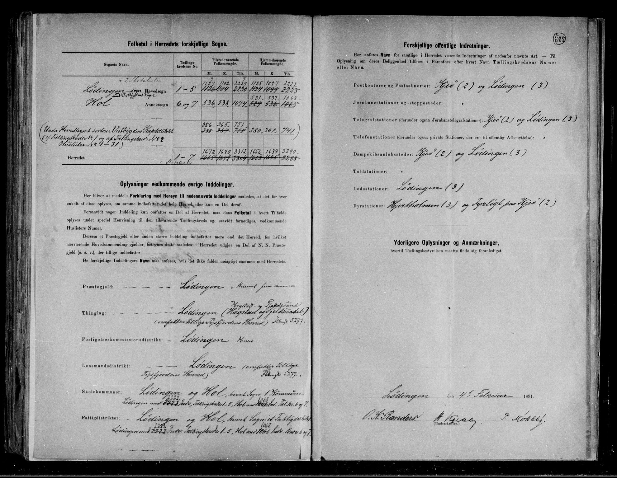 RA, 1891 census for 1851 Lødingen, 1891, p. 3