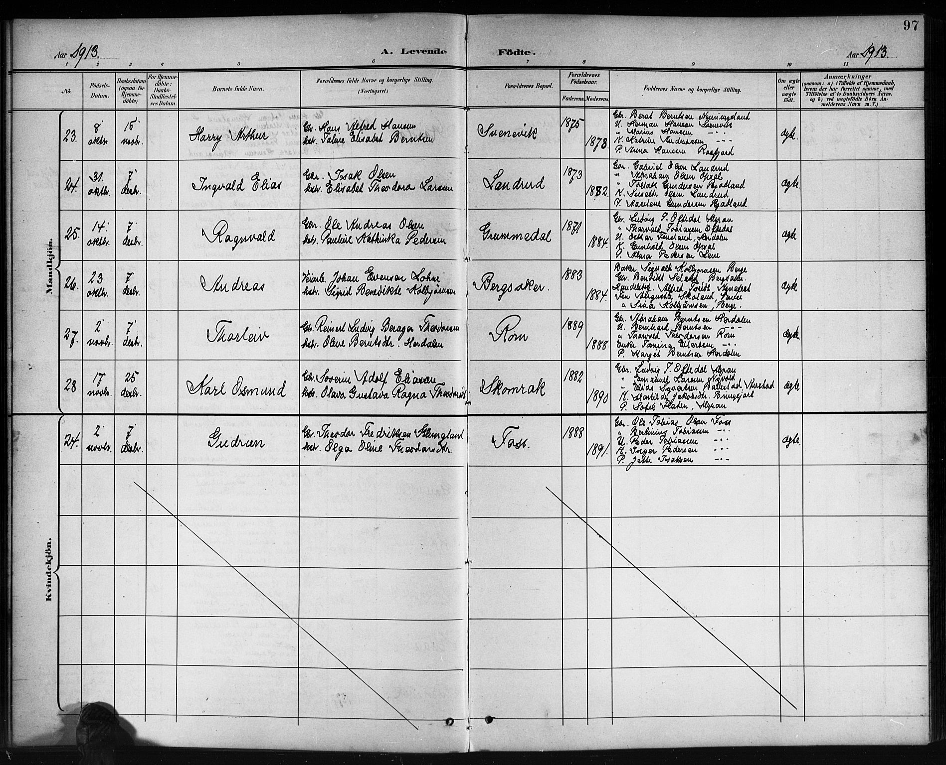 Lyngdal sokneprestkontor, AV/SAK-1111-0029/F/Fb/Fbc/L0005: Parish register (copy) no. B 5, 1897-1913, p. 97