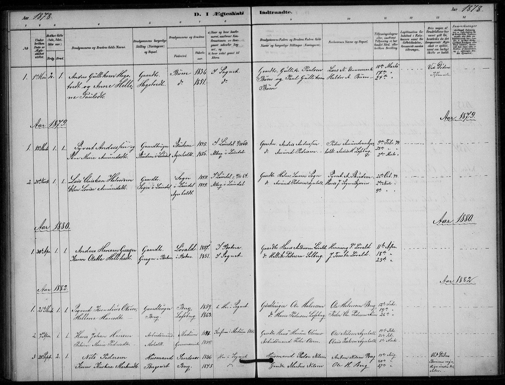 Hof kirkebøker, SAKO/A-64/G/Gb/L0002: Parish register (copy) no. II 2, 1878-1902
