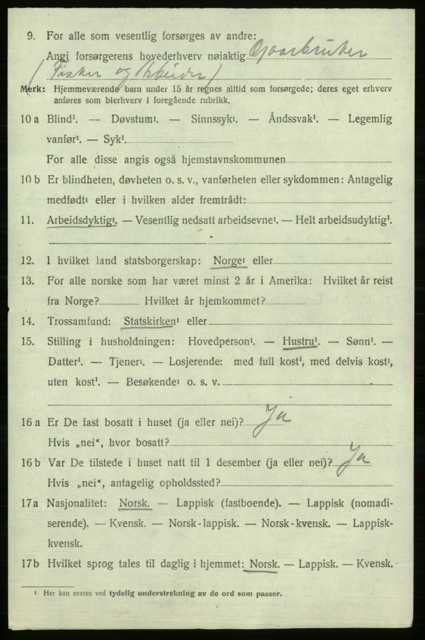 SATØ, 1920 census for Berlevåg, 1920, p. 1526