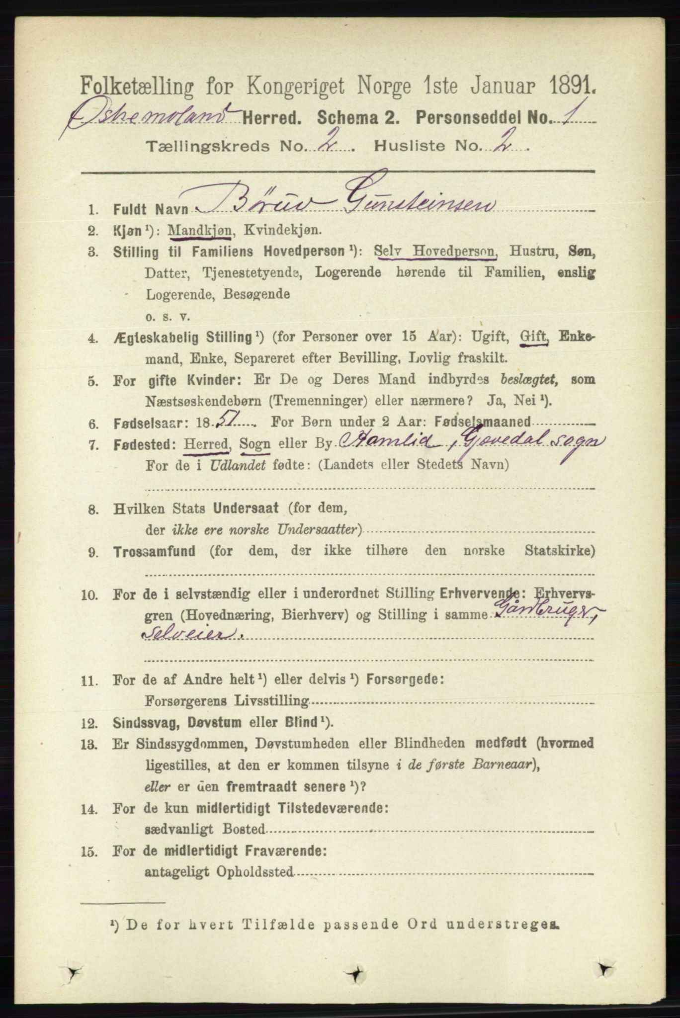 RA, 1891 census for 0918 Austre Moland, 1891, p. 683