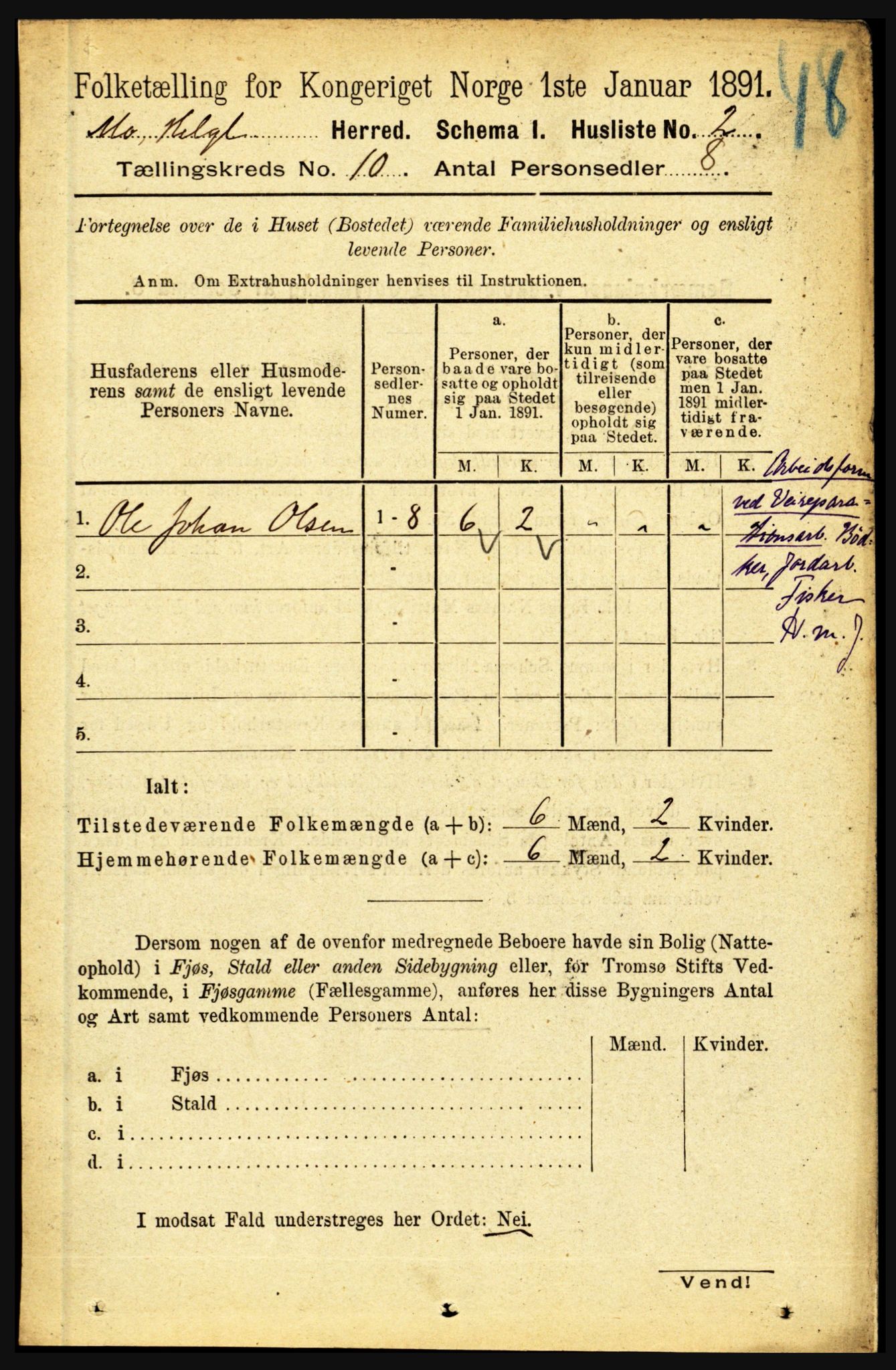 RA, 1891 census for 1833 Mo, 1891, p. 3864