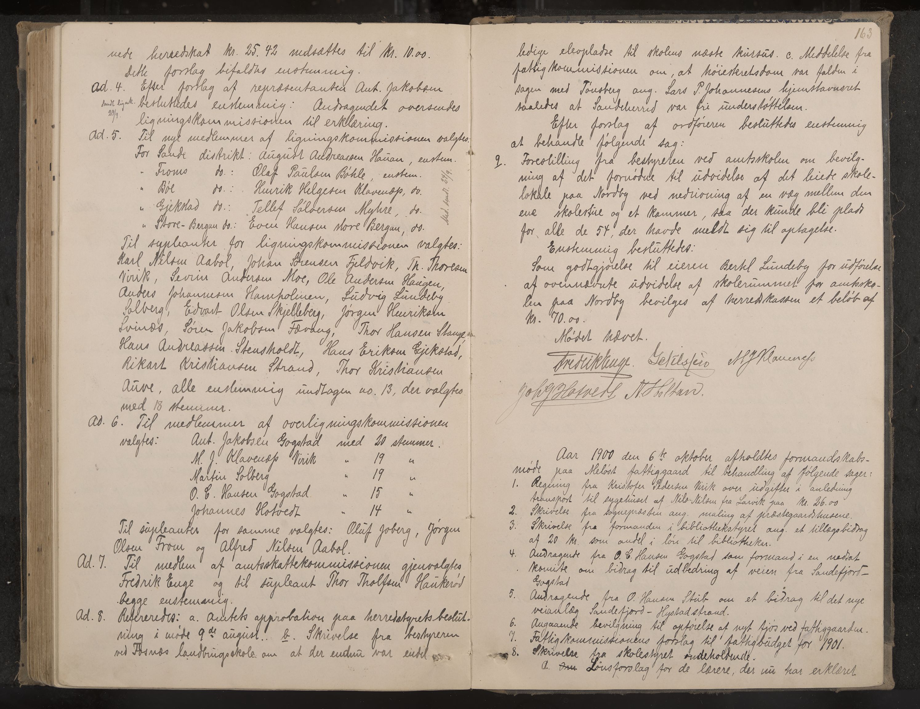 Sandar formannskap og sentraladministrasjon, IKAK/0724021/A/Aa/L0002: Møtebok, 1895-1900, p. 163