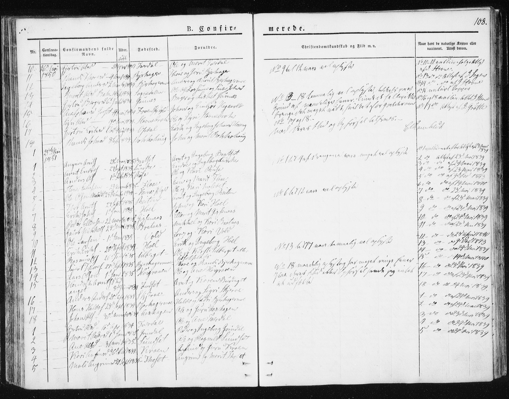 Ministerialprotokoller, klokkerbøker og fødselsregistre - Sør-Trøndelag, SAT/A-1456/674/L0869: Parish register (official) no. 674A01, 1829-1860, p. 108