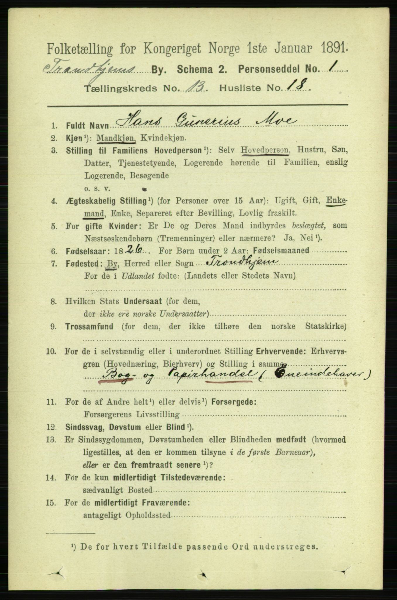 RA, 1891 census for 1601 Trondheim, 1891, p. 10415