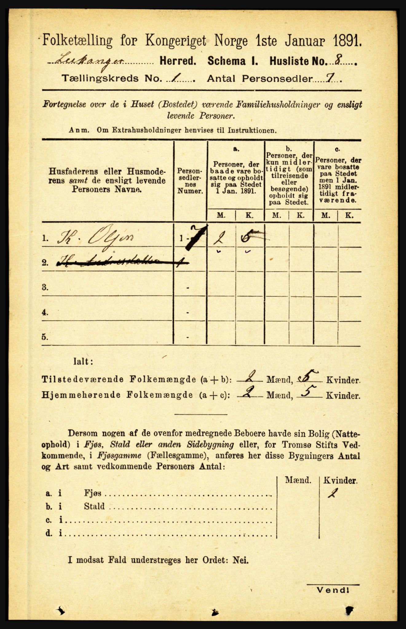 RA, 1891 census for 1419 Leikanger, 1891, p. 49